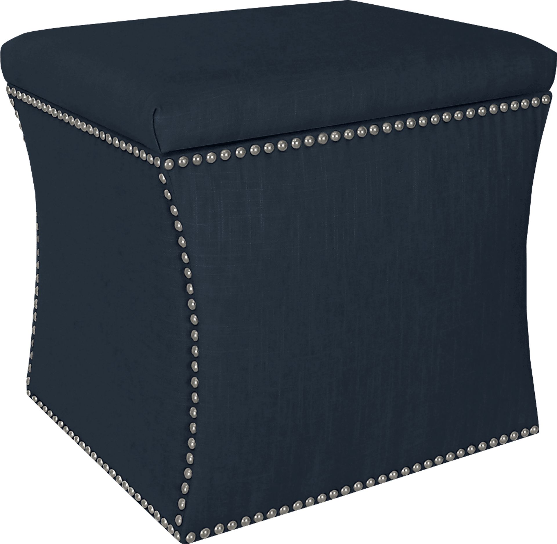 Classical Notes Navy Storage Ottoman - Image 1