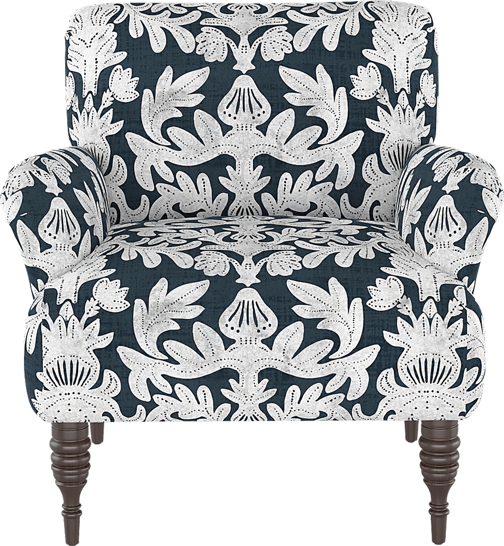 Classical Notes White-Gray Accent Chair - Image 2