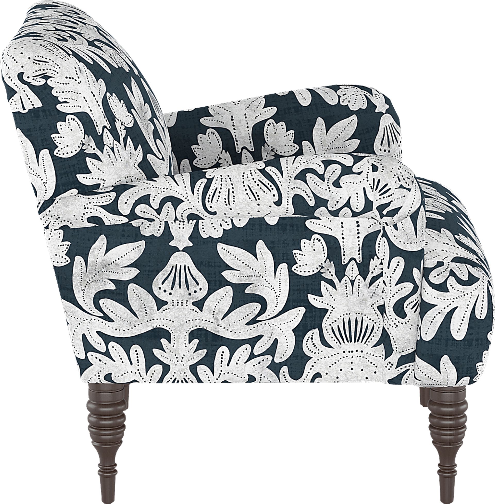 Classical Notes White-Gray Accent Chair - Image 3