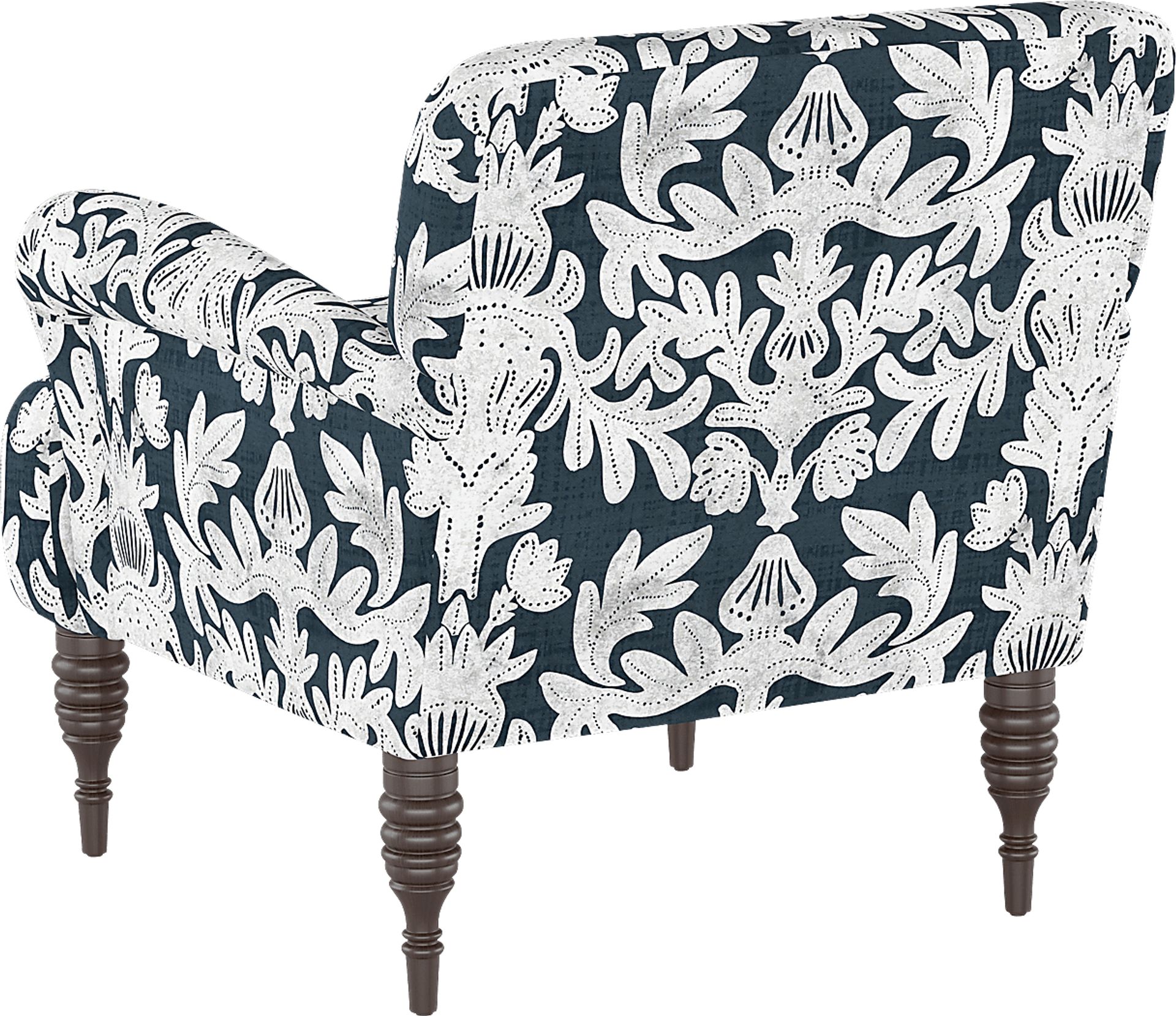 Classical Notes White-Gray Accent Chair - Image 4
