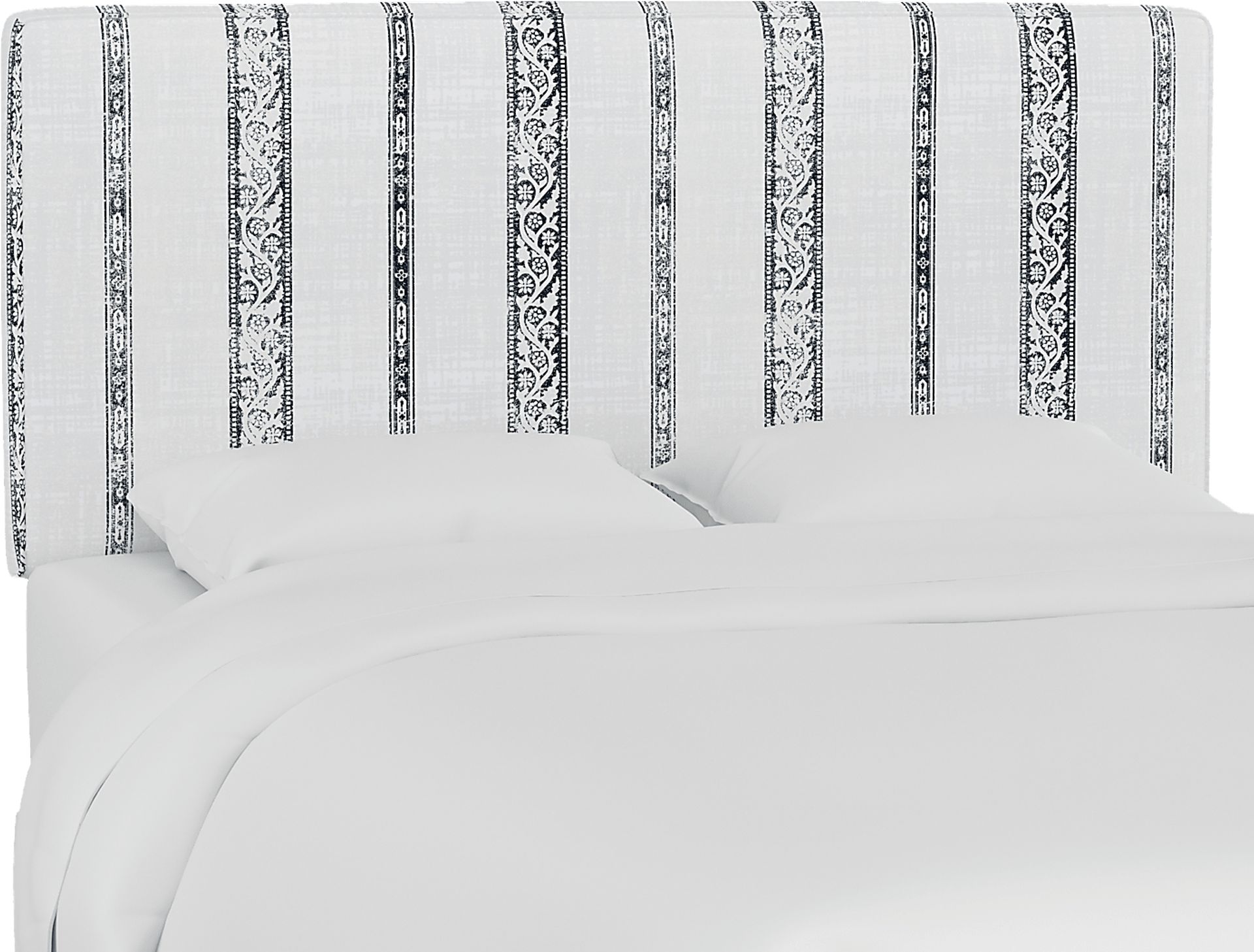 Classical Notes White-Gray King Upholstered Headboard - Image 2