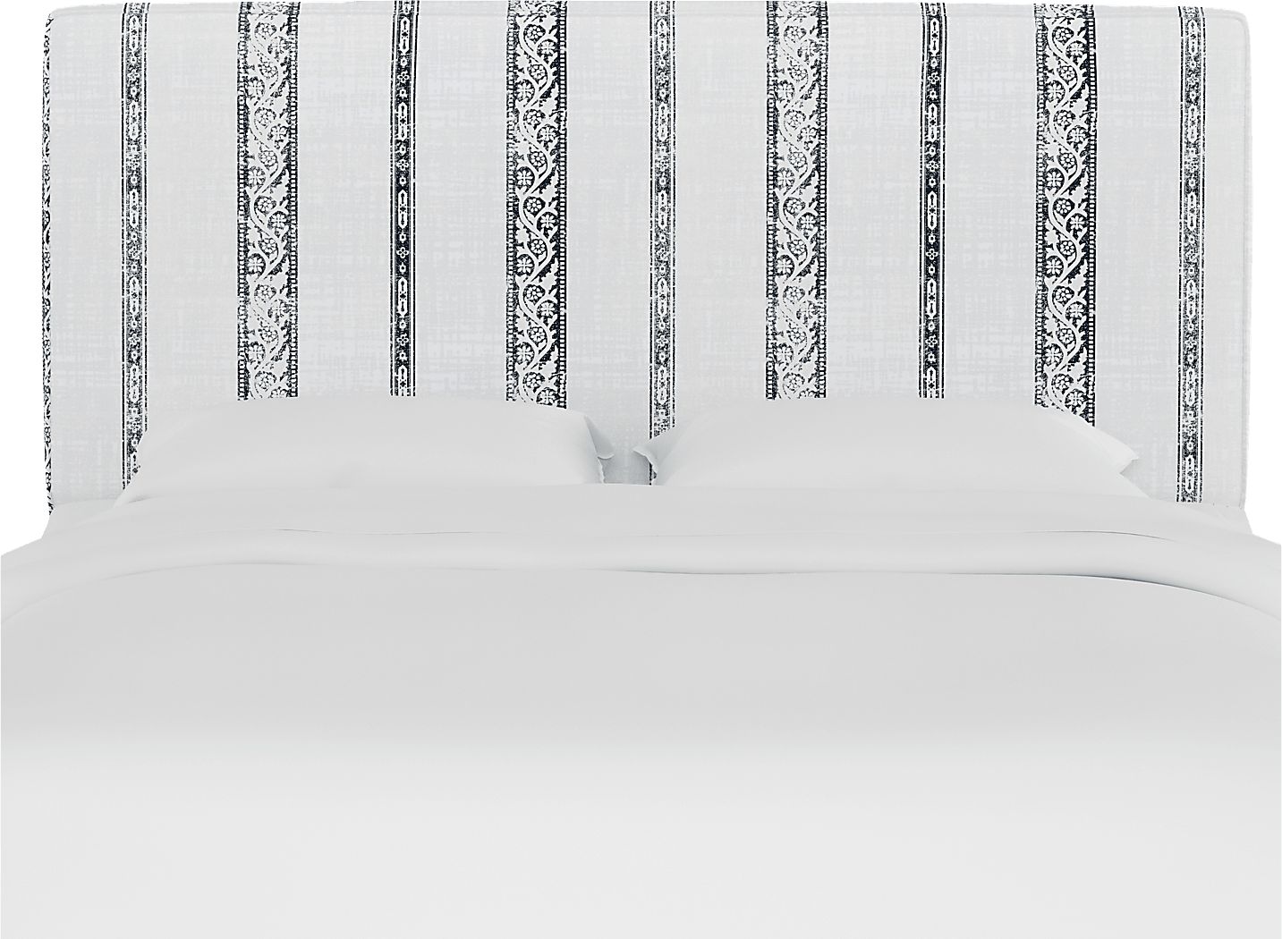 Classical Notes White-Gray King Upholstered Headboard