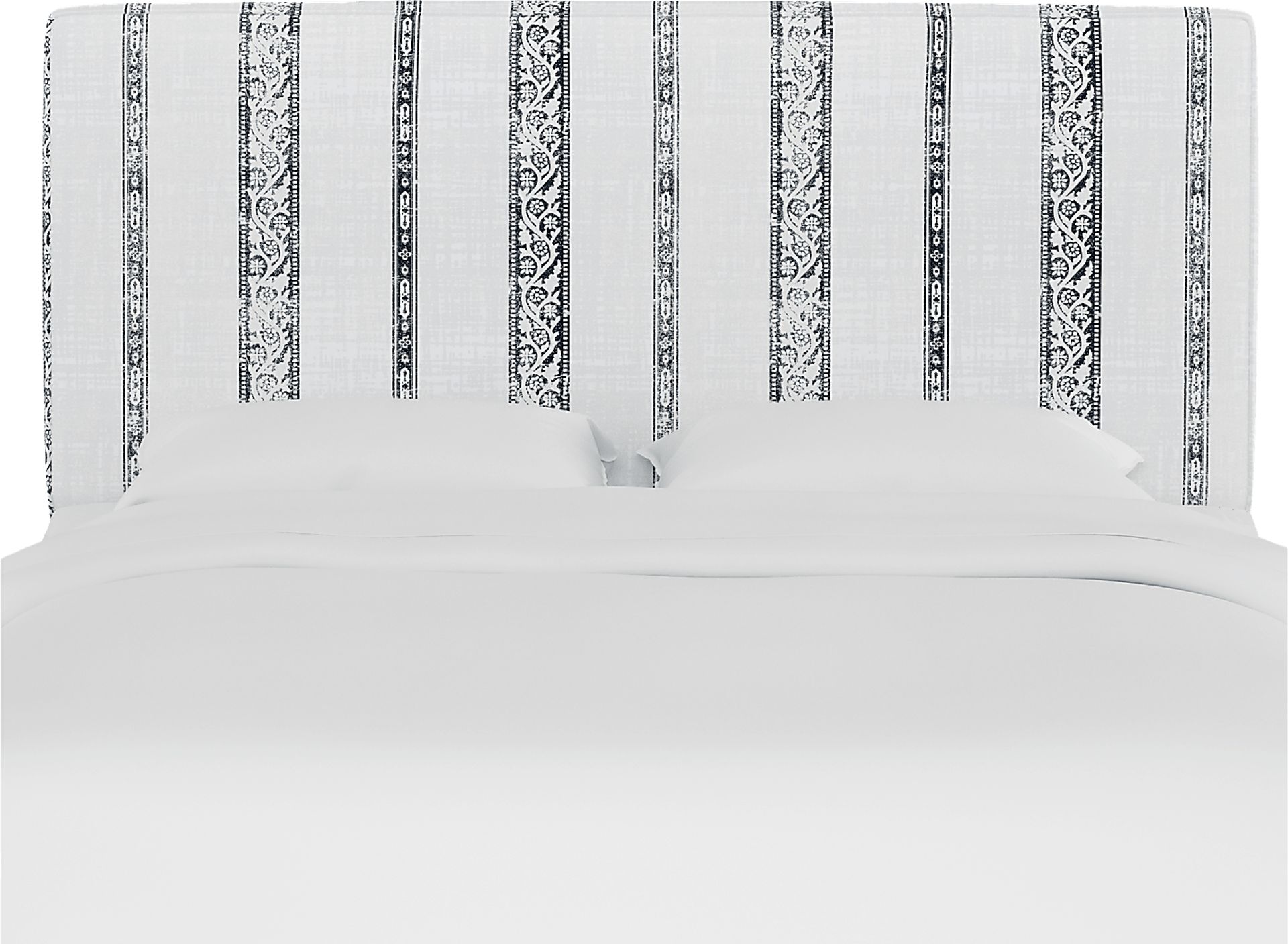 Classical Notes White-Gray King Upholstered Headboard - Image 1