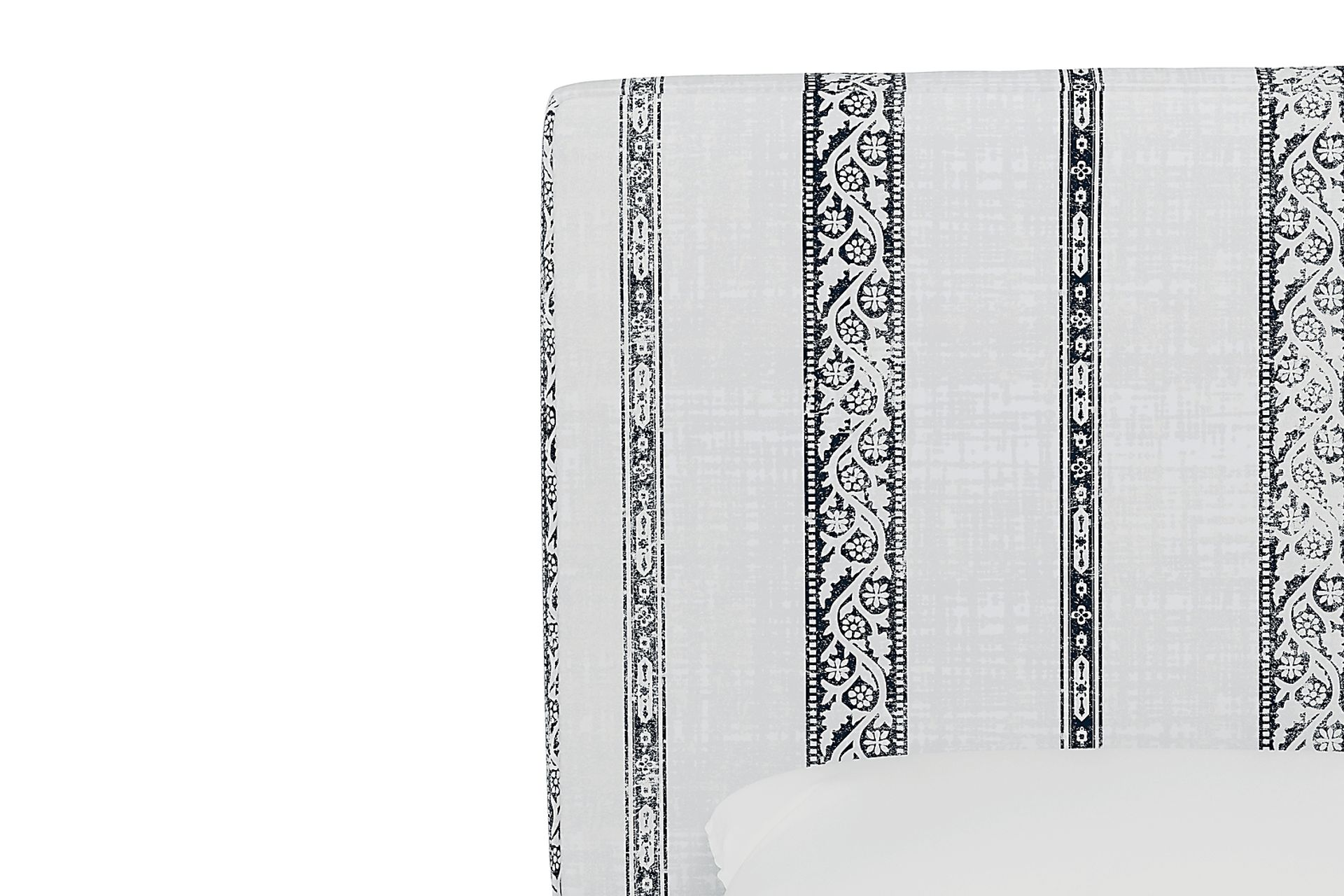 Classical Notes White-Gray Queen Upholstered Bed - Image 4