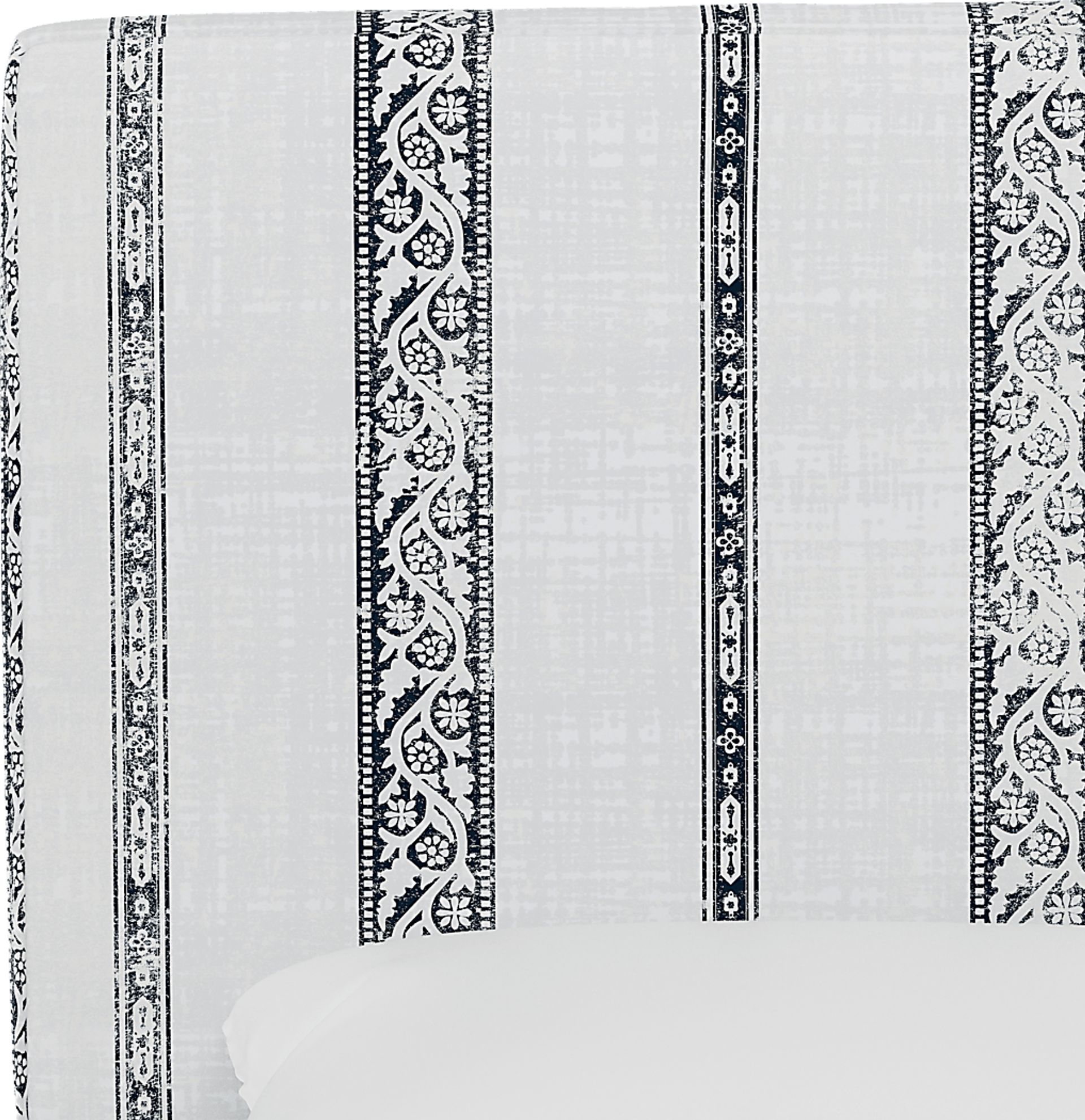 Classical Notes White-Gray Queen Upholstered Bed - Image 5