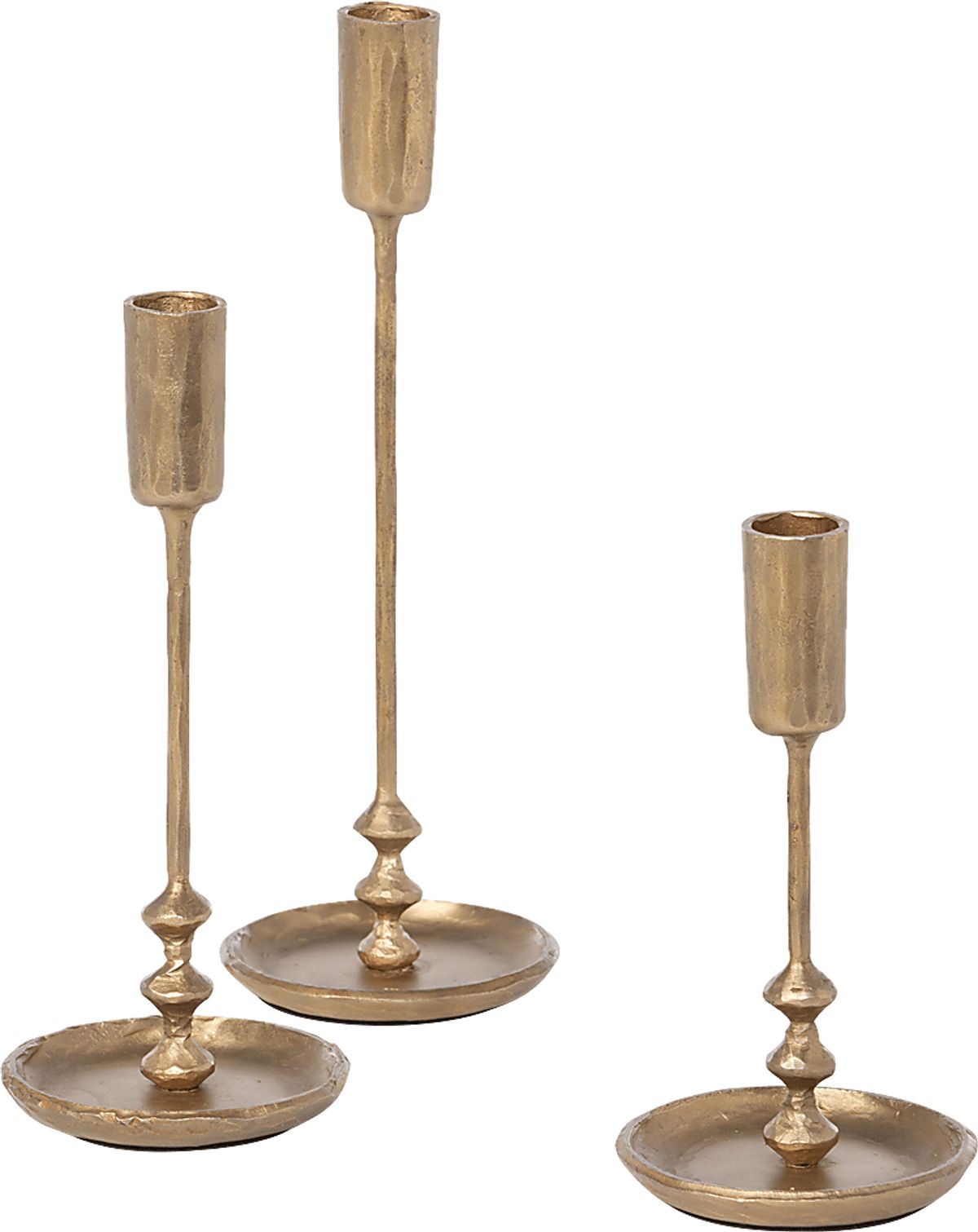 Clattam Gold Yellow Candle Holder, Set Of 3 Rooms to Go