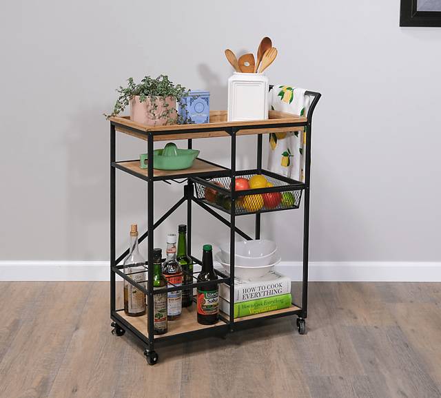 Claybourne Light Brown Bar Cart - Thumbnail - Image 15