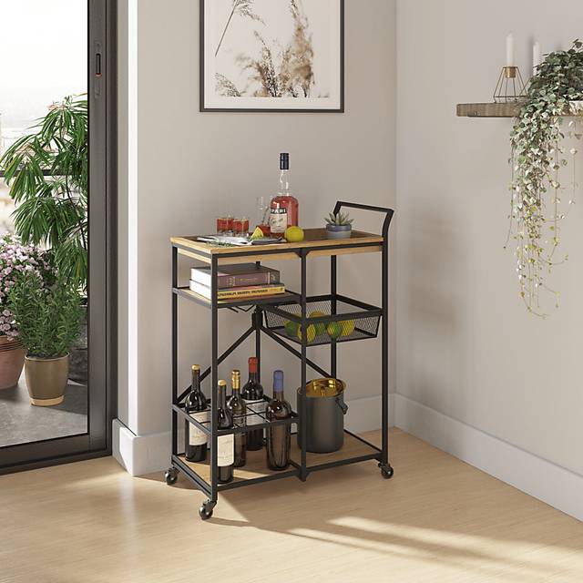 Claybourne Light Brown Bar Cart - Thumbnail - Image 17