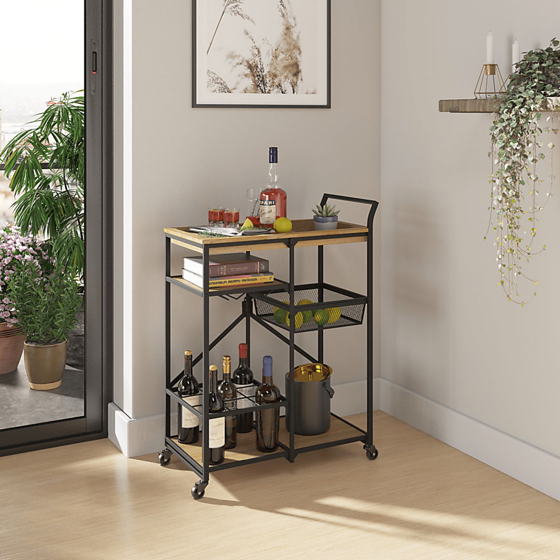 Claybourne Light Brown Bar Cart - Image 17