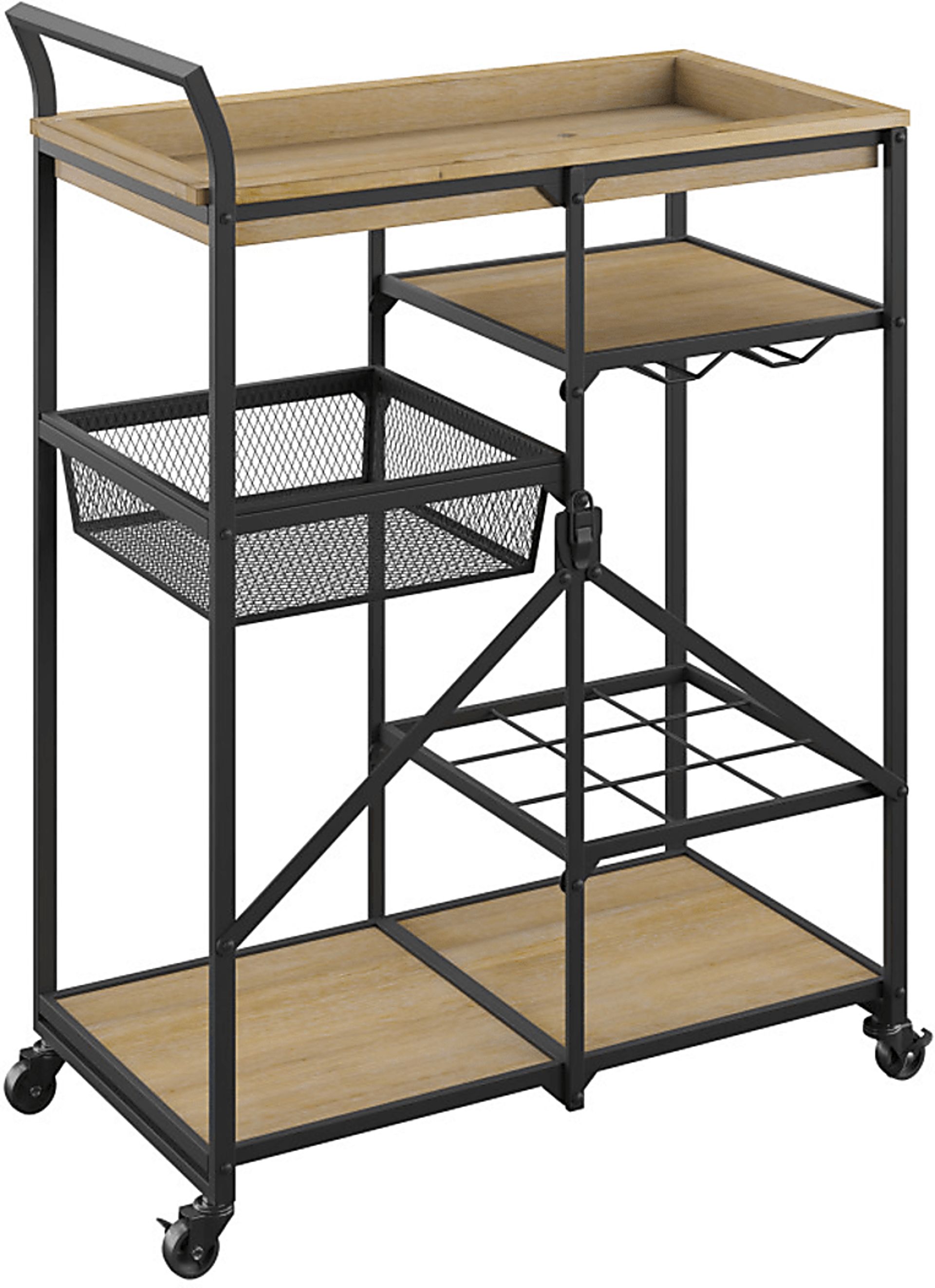 Claybourne Light Brown Bar Cart - Image 4