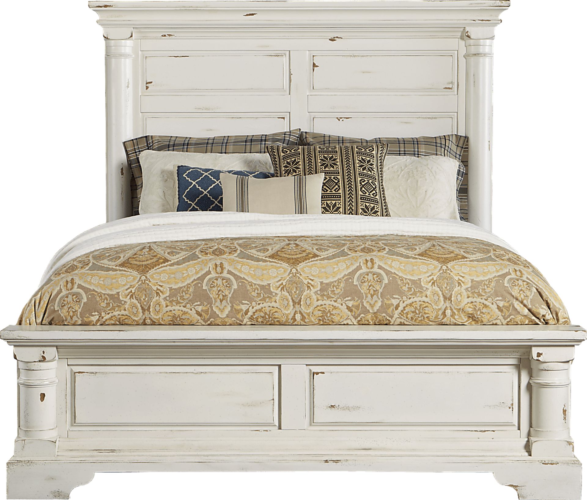 Claymore Park Off-White 3 Pc Queen Panel Bed - Image 1