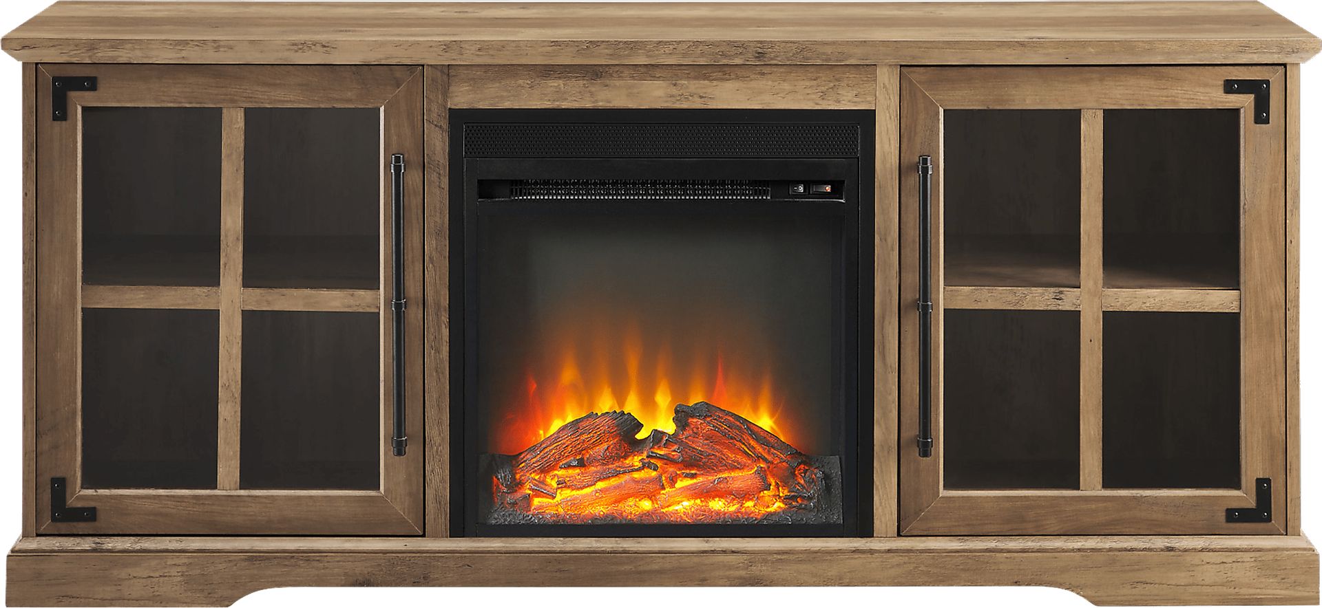 Clayshire Brown 60 in. Console, With Electric Fireplace - Image 2