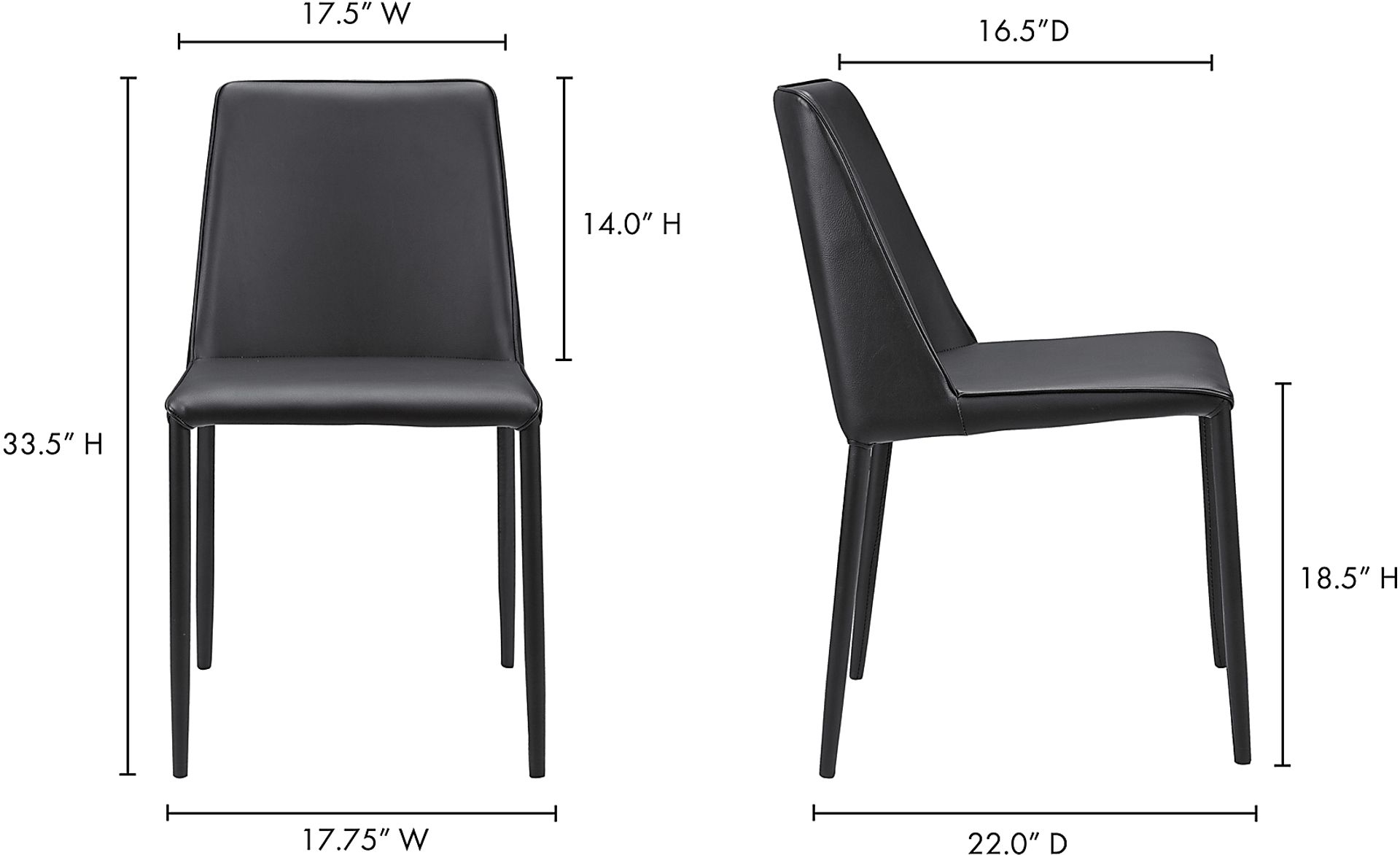 Clayx I Black Side Chair, Set of 2 - Image 7