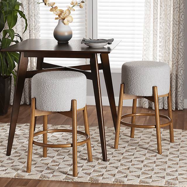 Clebourne Light Gray Barstool, Set of 2 - Thumbnail - Image 2