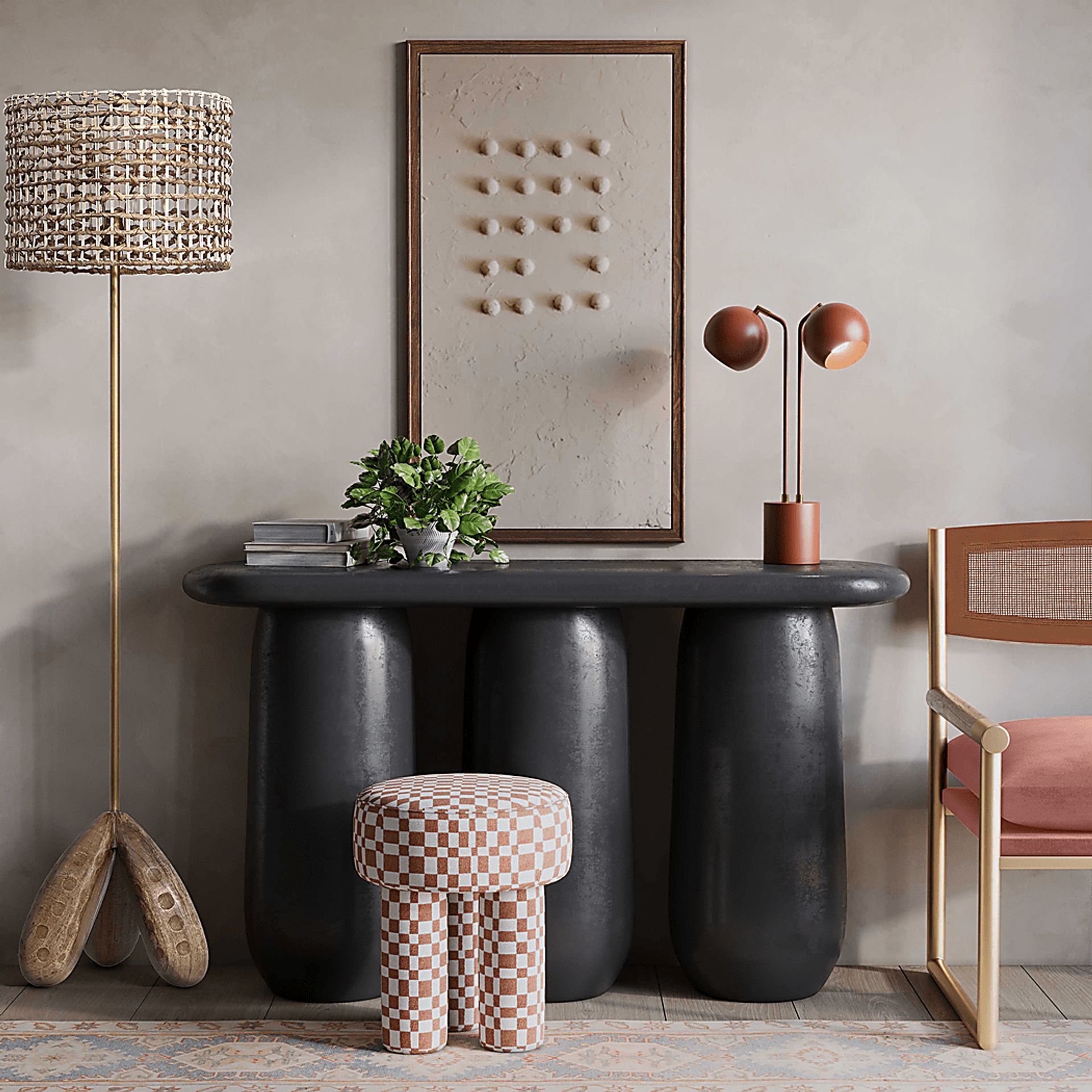 Clelia Brown Stool - Image 2