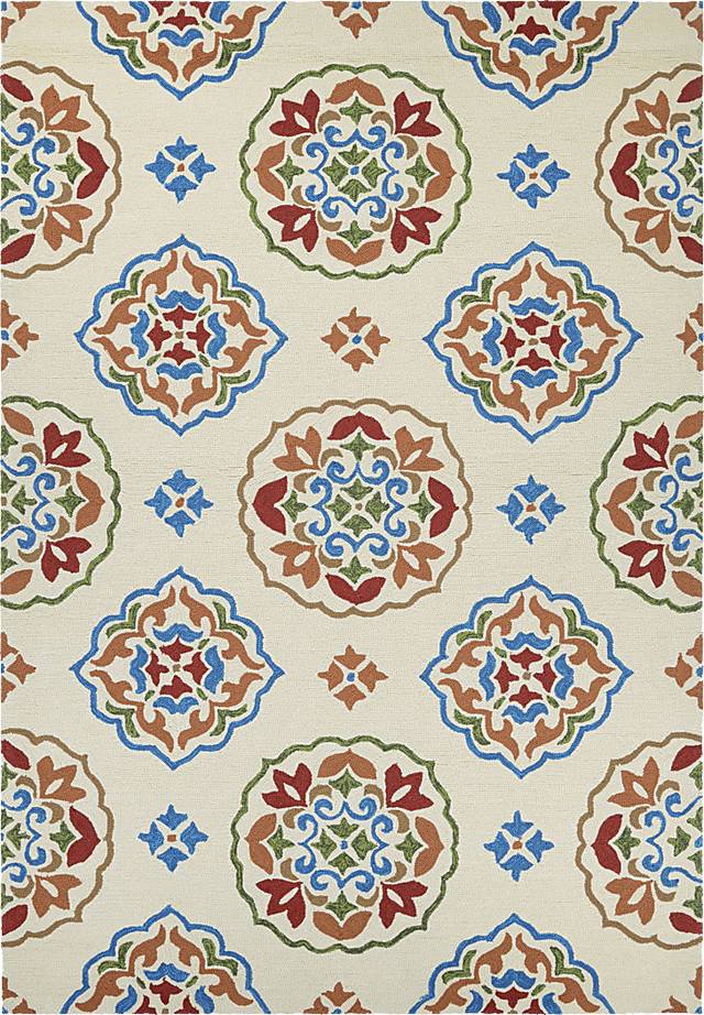 Clementina Red 5'6 x 8' Indoor/Outdoor Rug - Thumbnail - Image 1