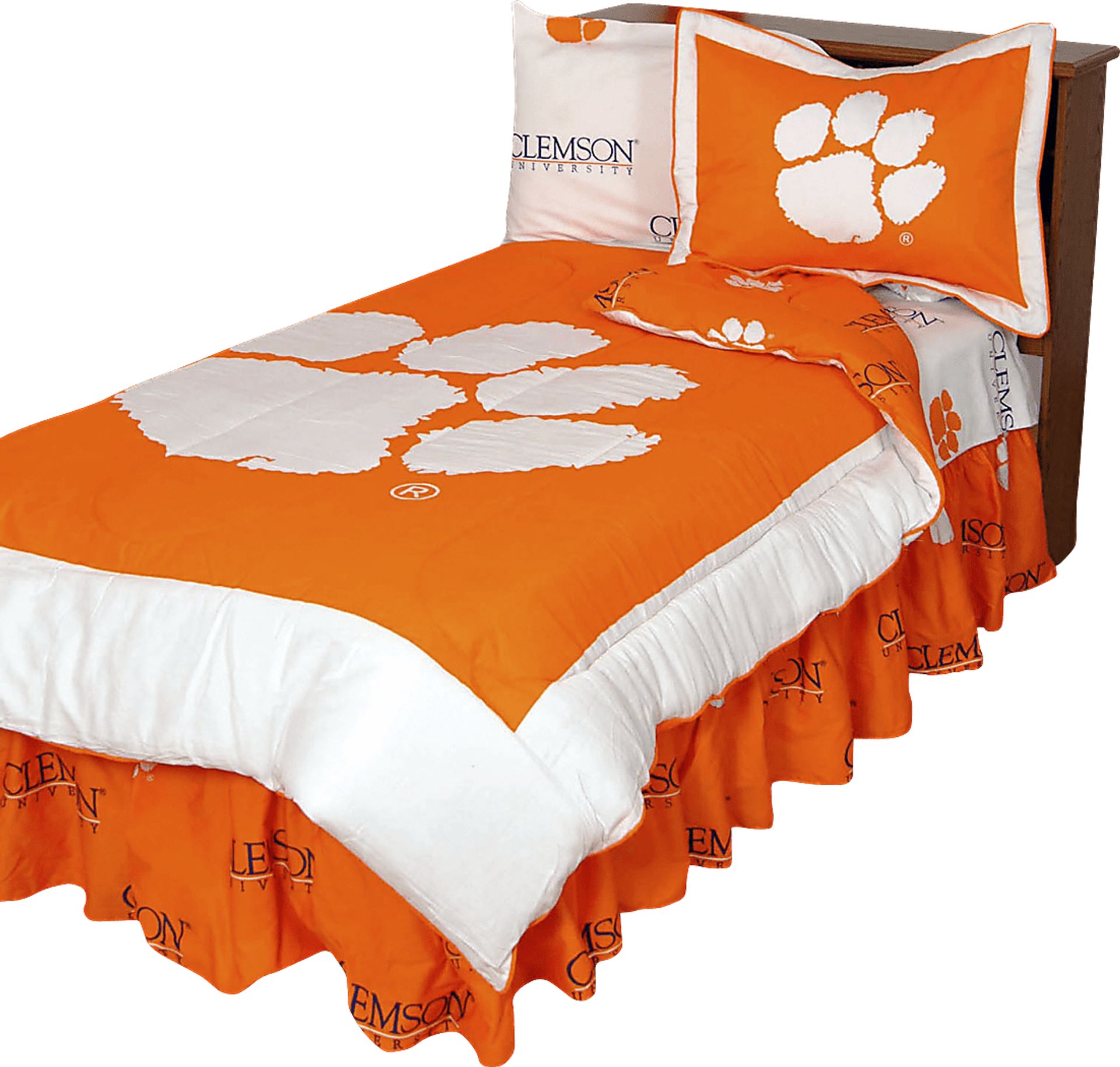 Clemson University Orange 2 Pc Twin Bed Set - Image 1