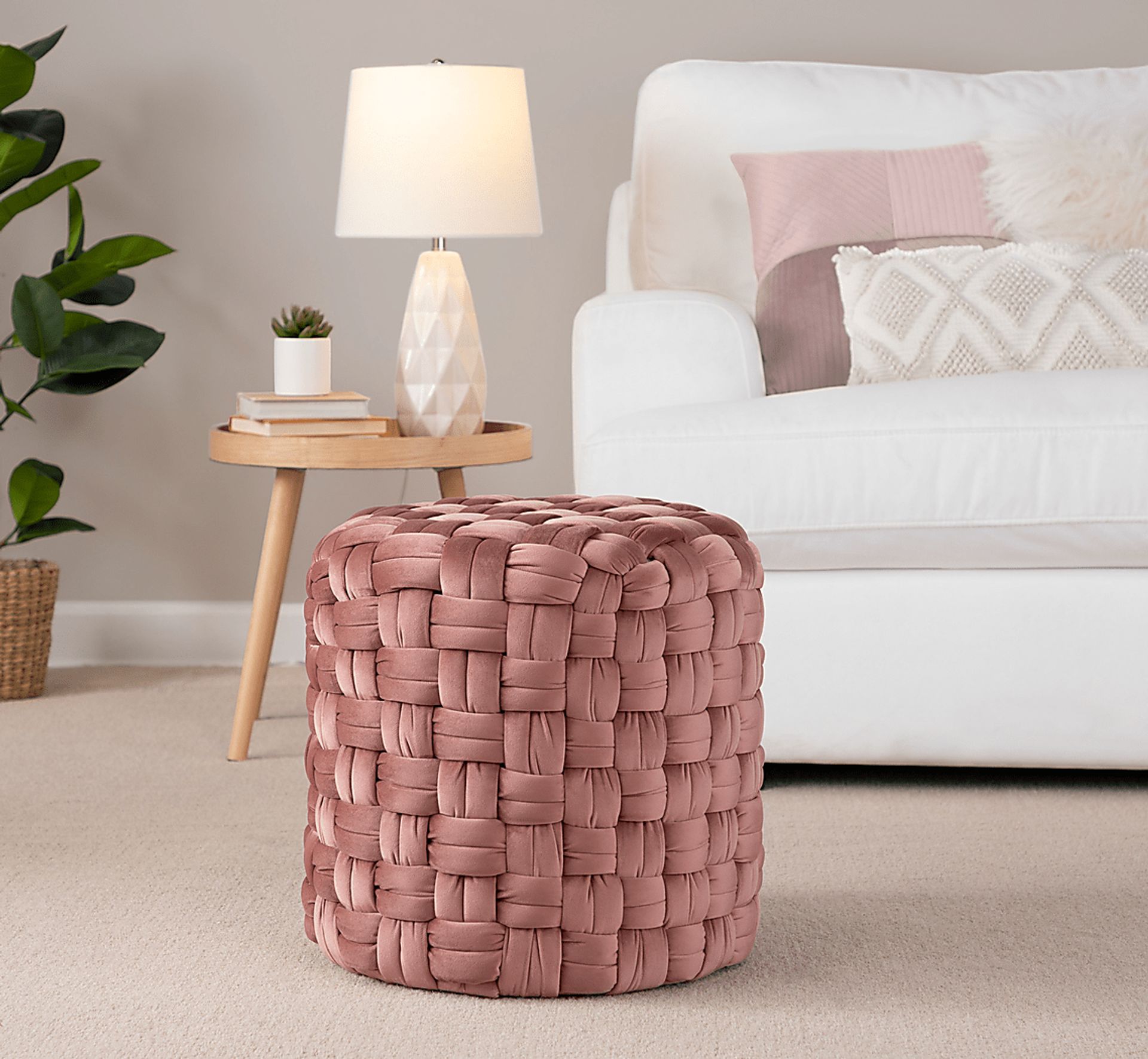 Clendenin Blush Ottoman - Image 2