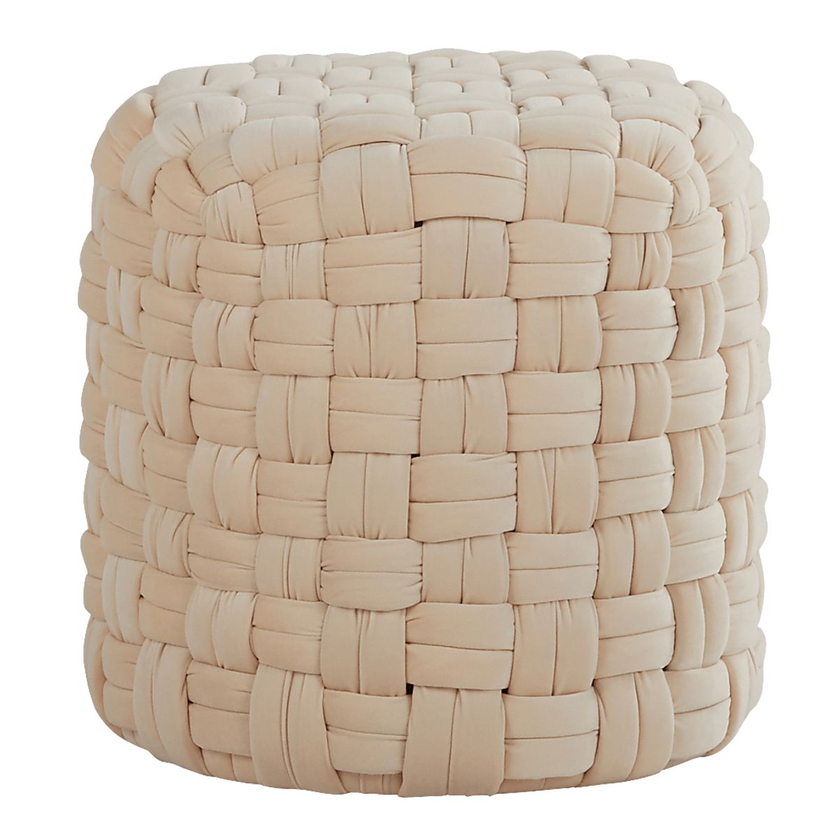 Clendenin Cream Beige Velvet Plush Ottoman Rooms to Go — free download