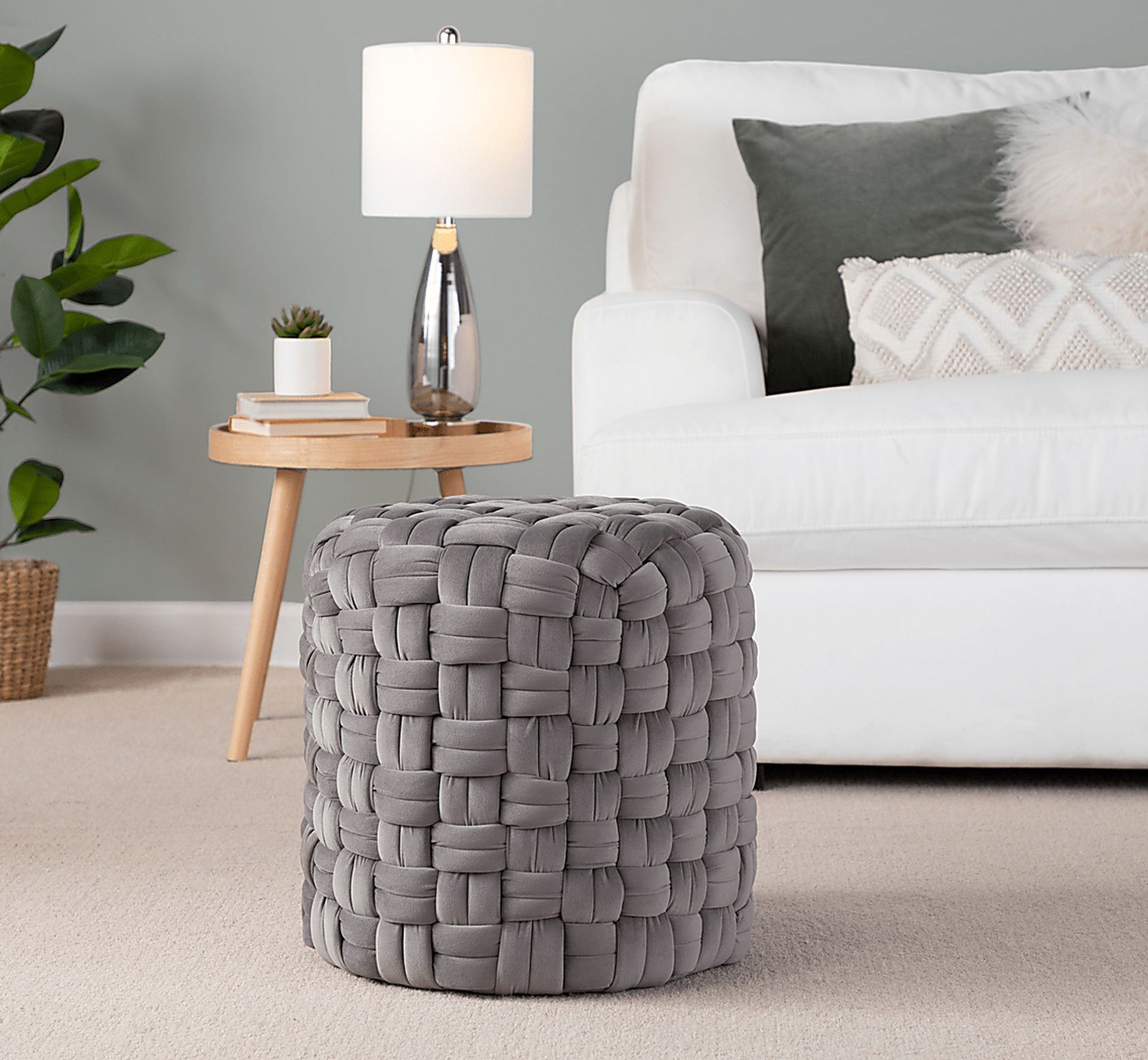 Clendenin Gray Ottoman - Image 2