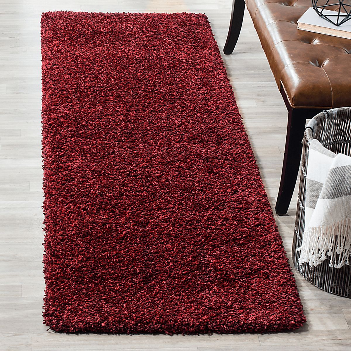 Cleona Maroon Red Polypropylene Fabric Rug | Rooms to Go