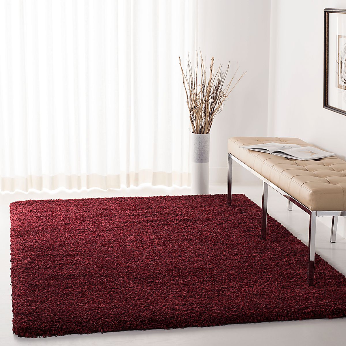 Cleona Maroon Red Polypropylene Fabric Rug | Rooms to Go