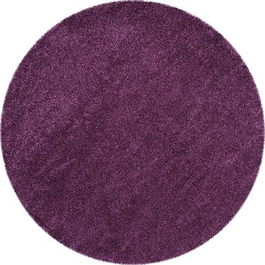Cleona Purple 4' Round Rug