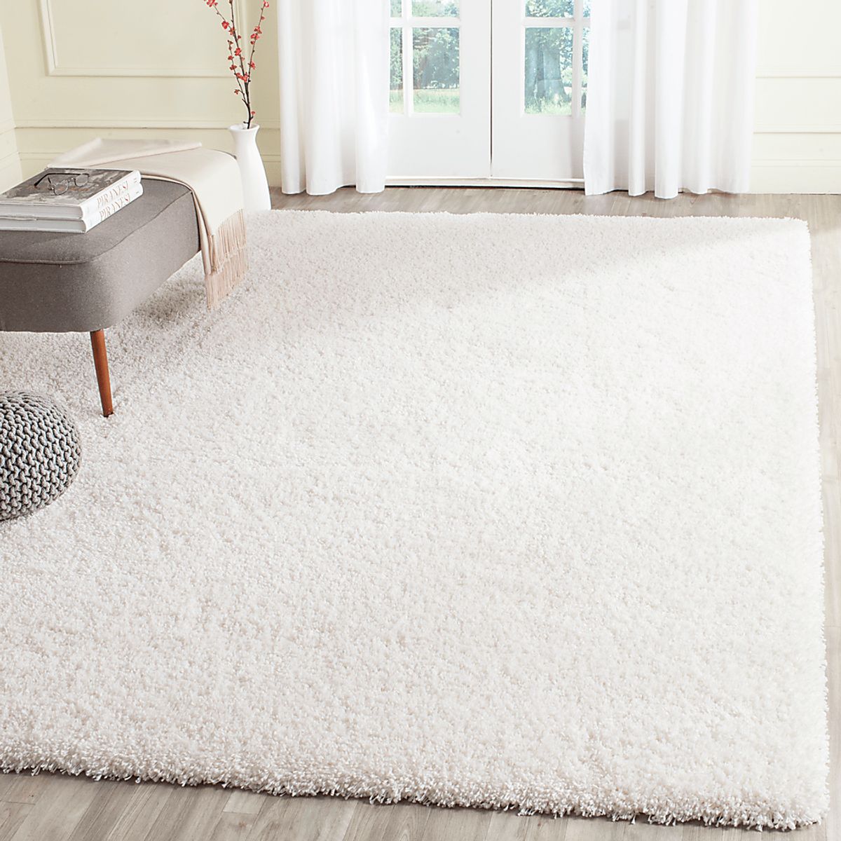Cleona White Polypropylene Fabric Rug | Rooms to Go