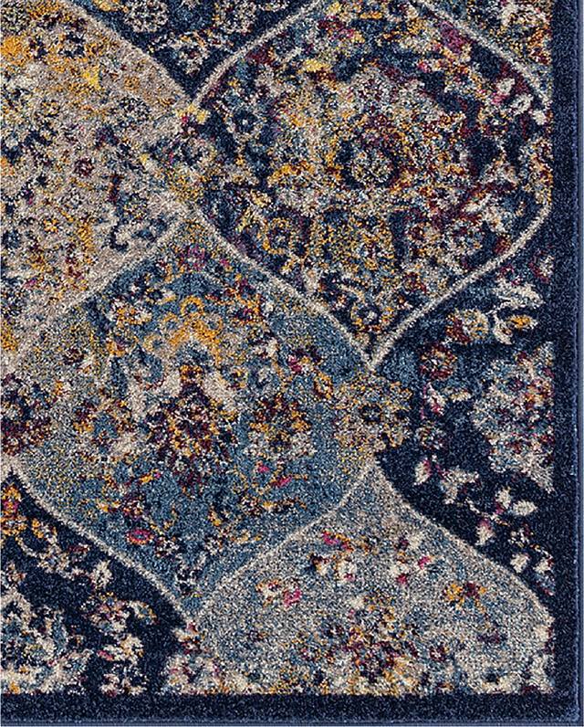 Clervin Navy/Orange 7'6 x 9'6 Rug - Thumbnail - Image 3