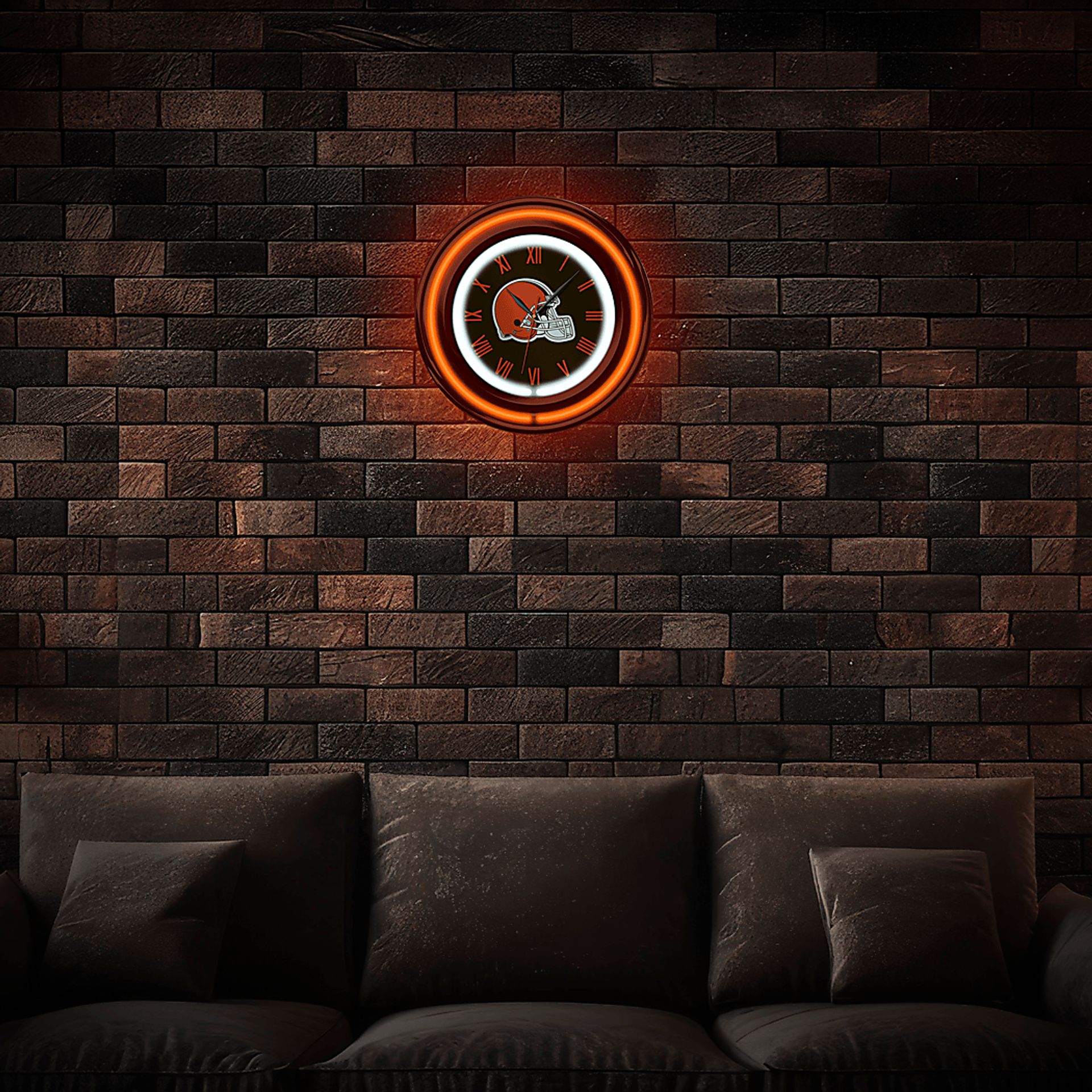 Cleveland Browns Neon Wall Clock - Image 2