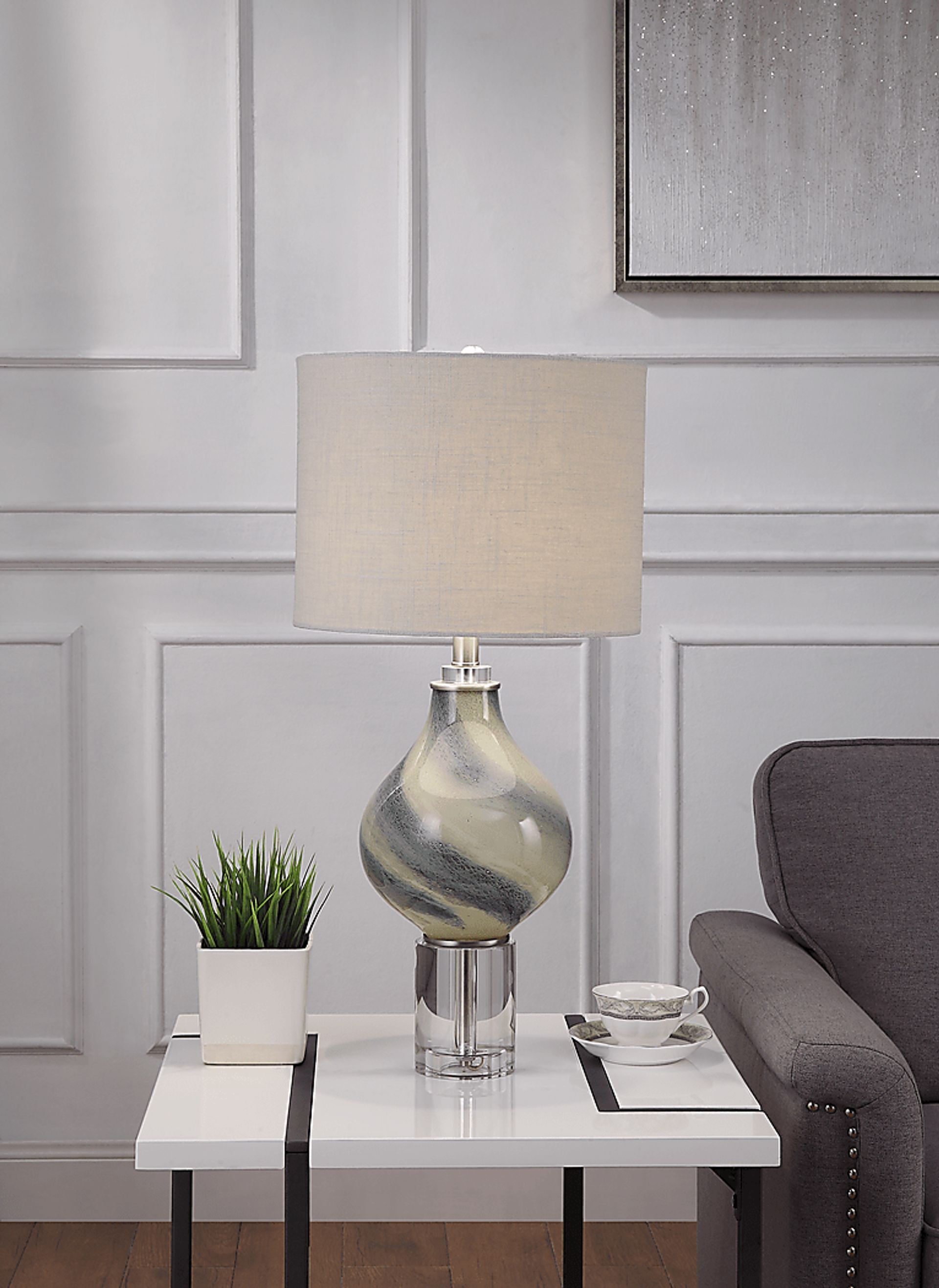 Cliff Lake Aqua Lamp - Image 2