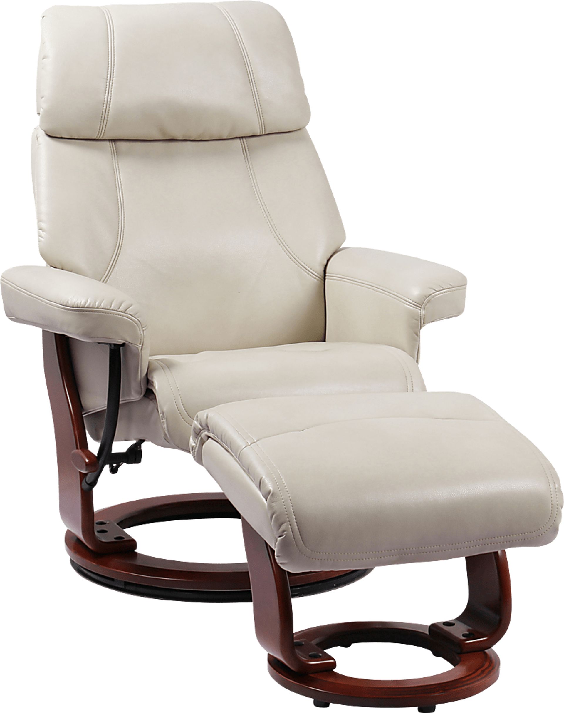 Cliffhaven Beige Recliner & Ottoman - Image 1