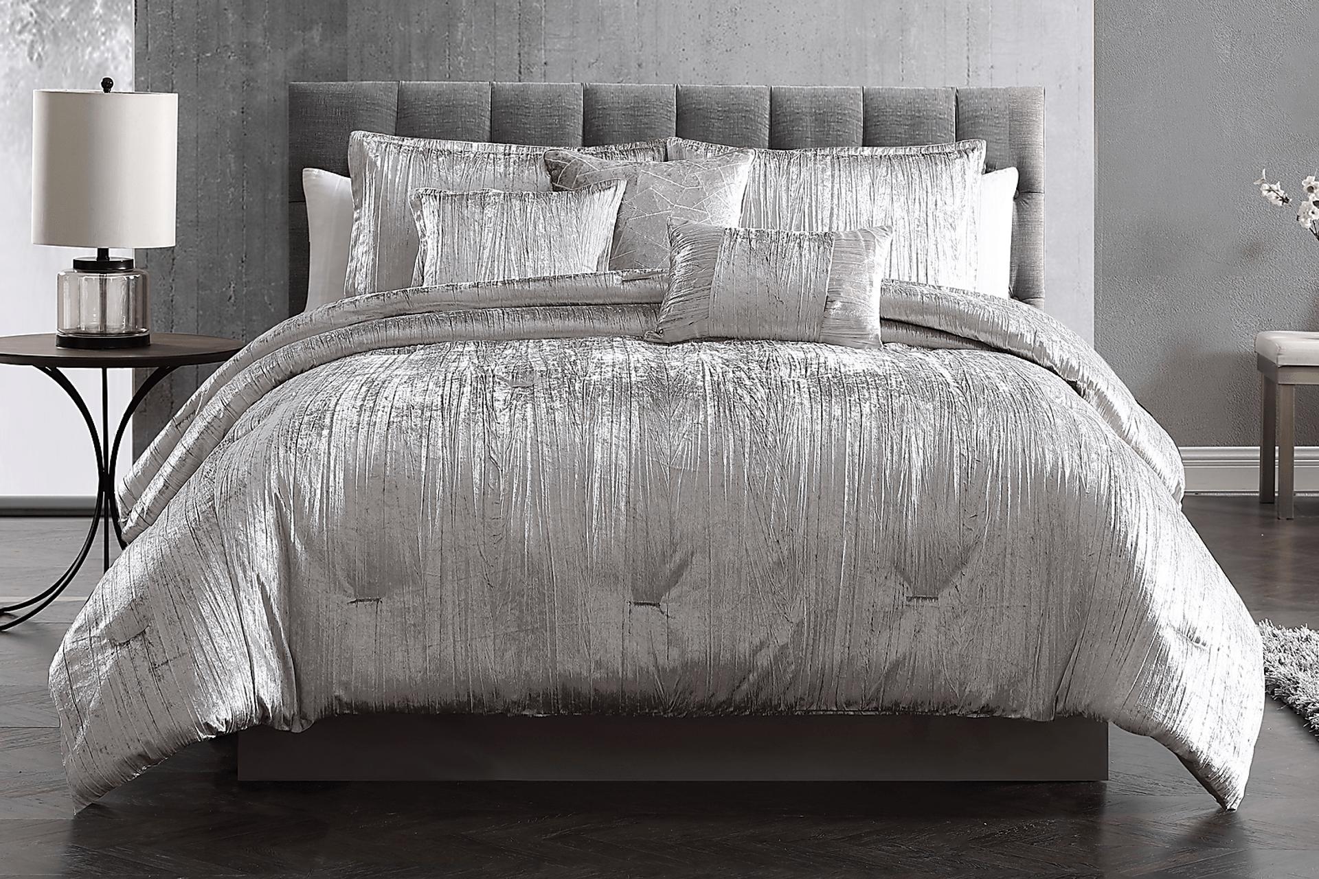 Cliffland Silver 7 Pc King Comforter Set