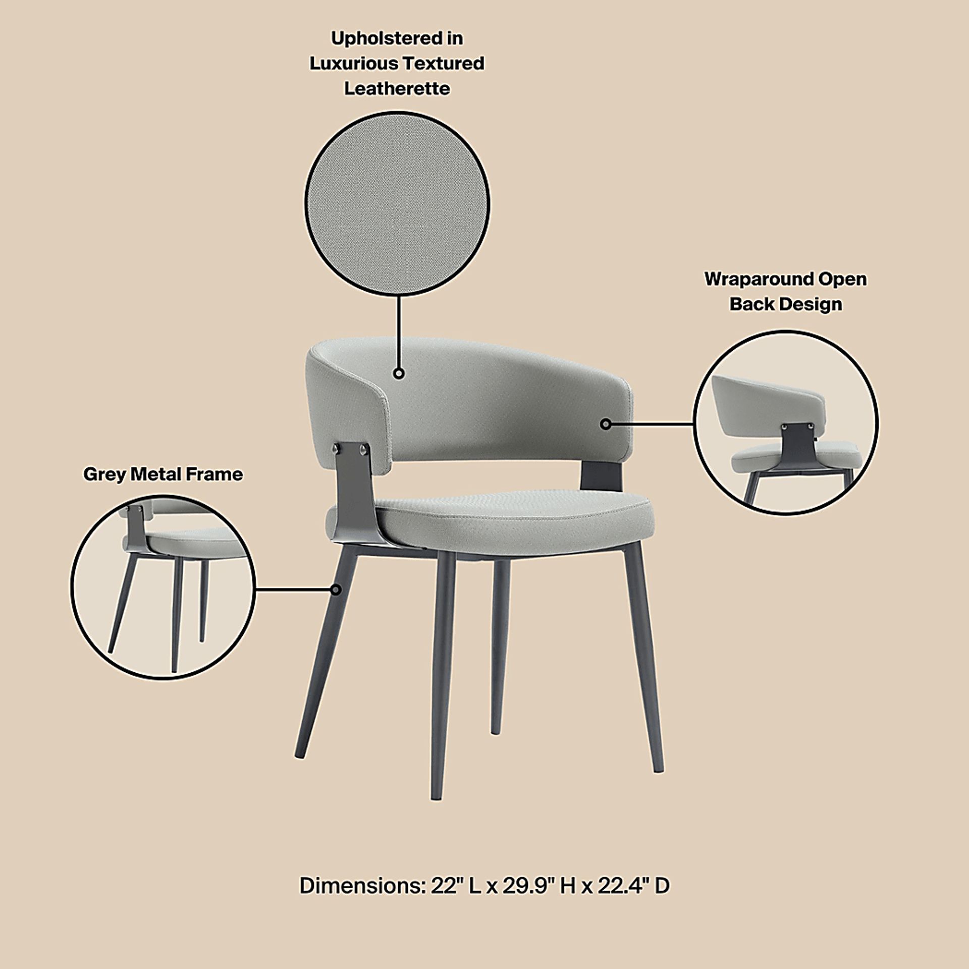 Cliffoods Stone Gray Arm Chair - Image 4
