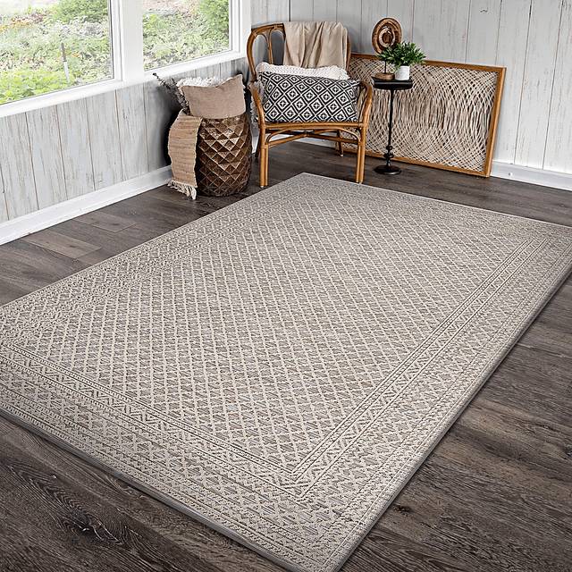 Clifmond Natural,Tan 5' x 7' Indoor,Outdoor Rug - Thumbnail - Image 3