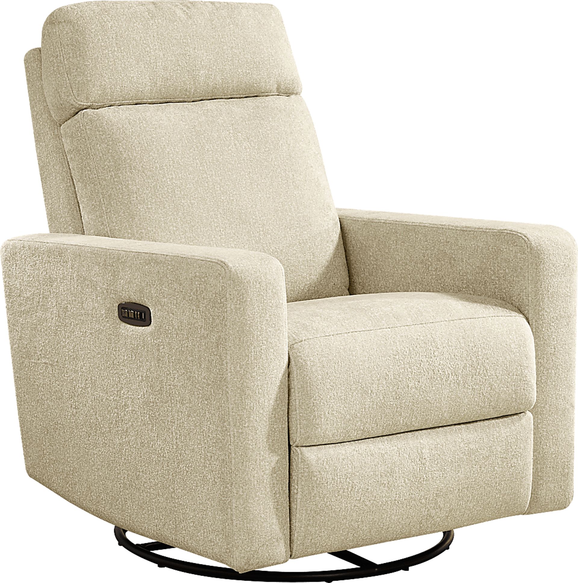Clifton Beige Dual Power Swivel Glider Recliner - Image 3