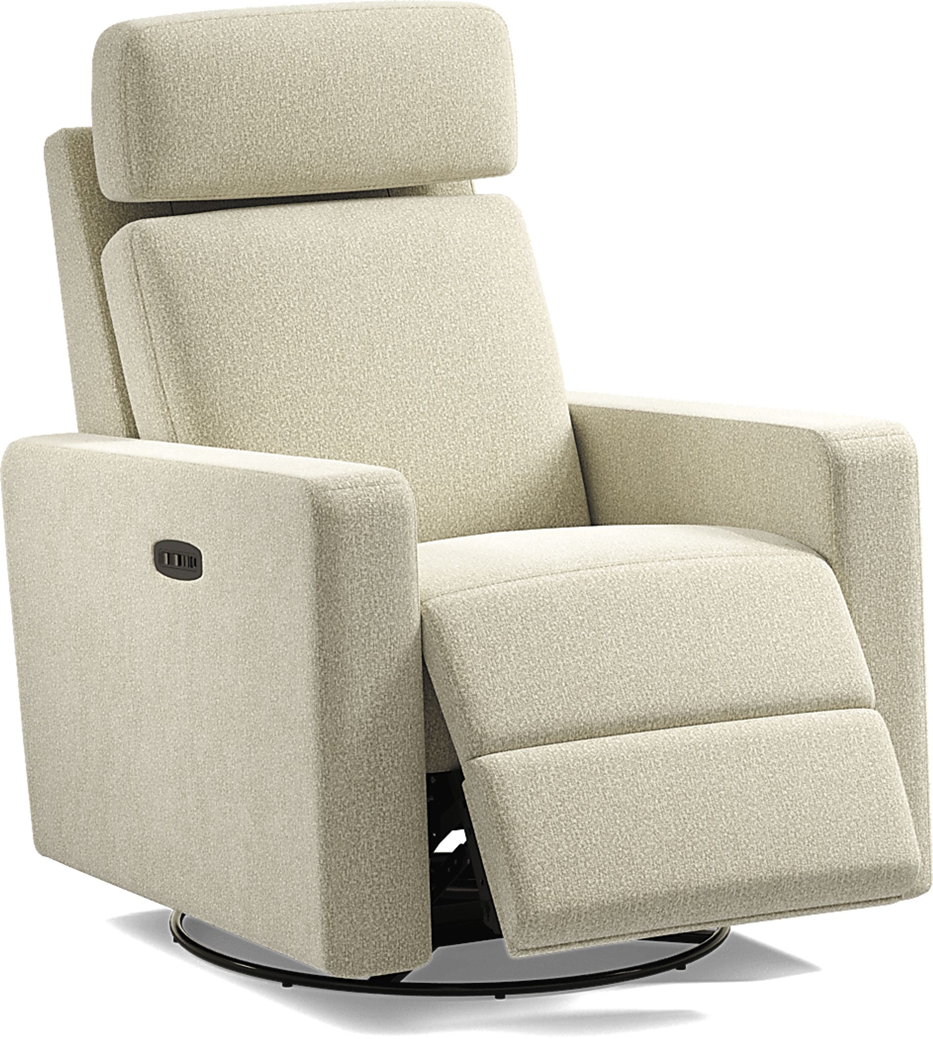 Clifton Beige Dual Power Swivel Glider Recliner - Image 1