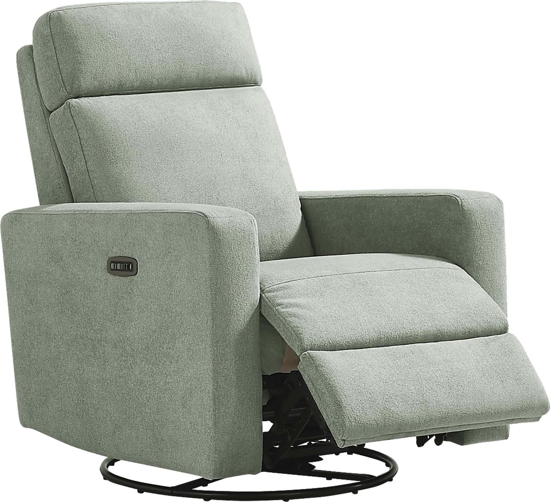 Clifton Blue Dual Power Swivel Glider Recliner - Image 1