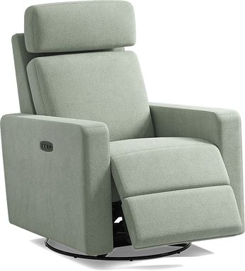 Clifton Blue Dual Power Swivel Glider Recliner