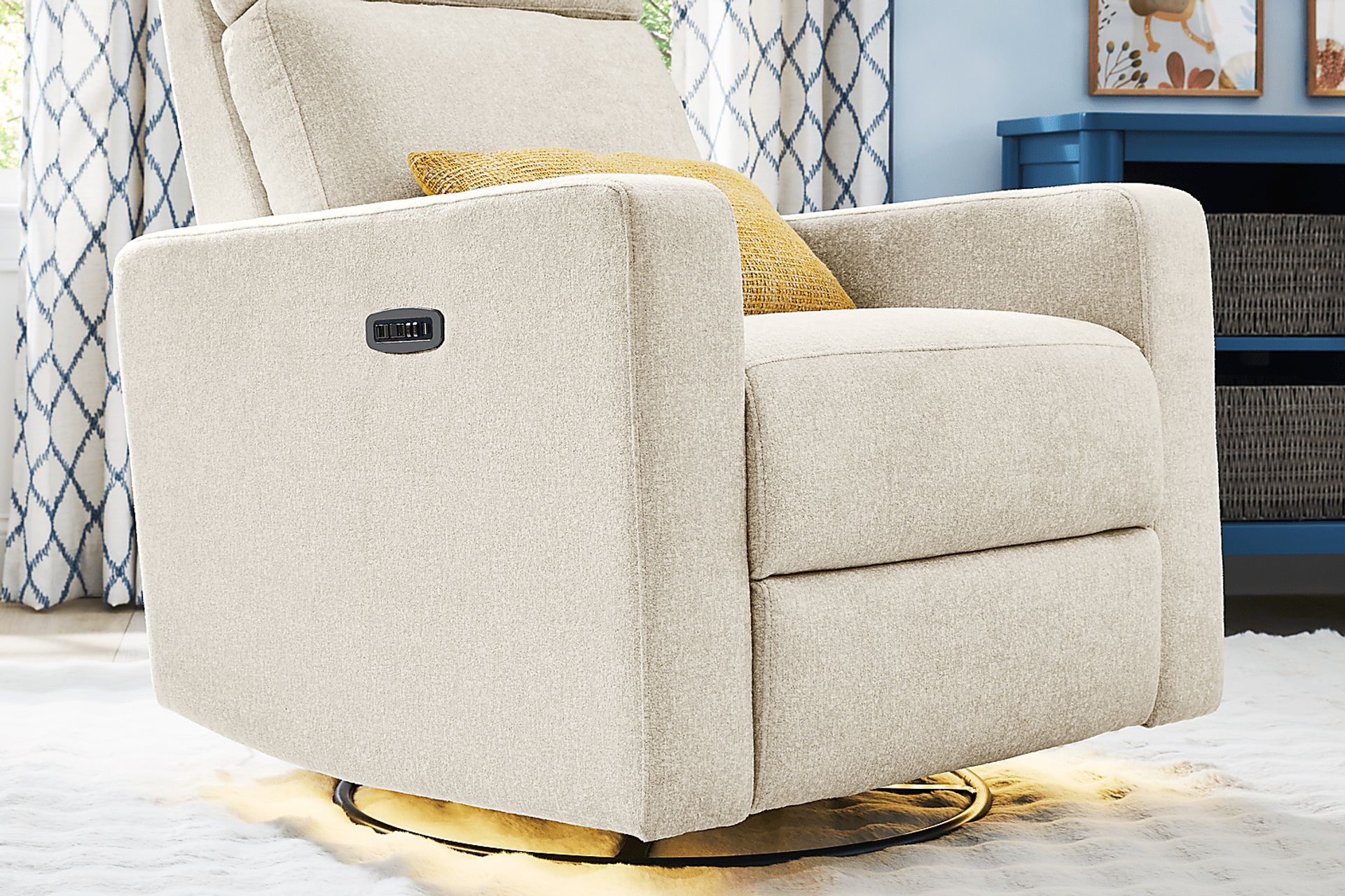 Clifton Gray Dual Power Swivel Glider Recliner - Image 8