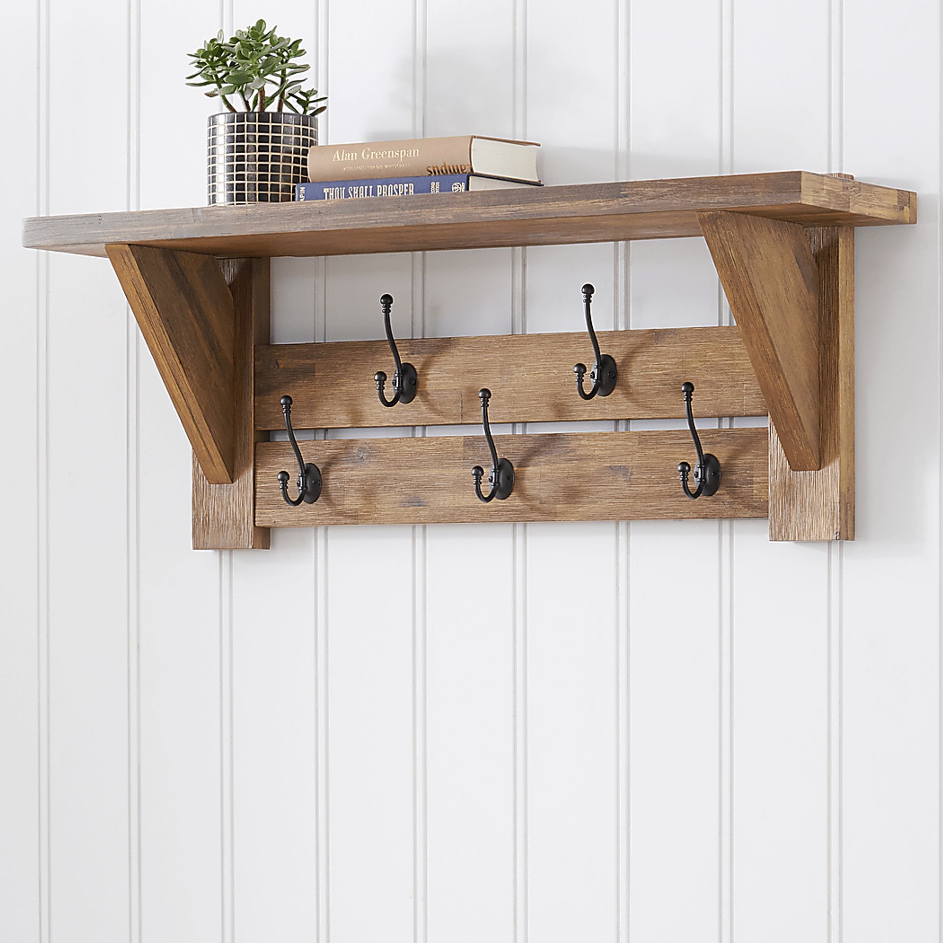 Clintom Natural Coat Hook with Shelf - Image 2
