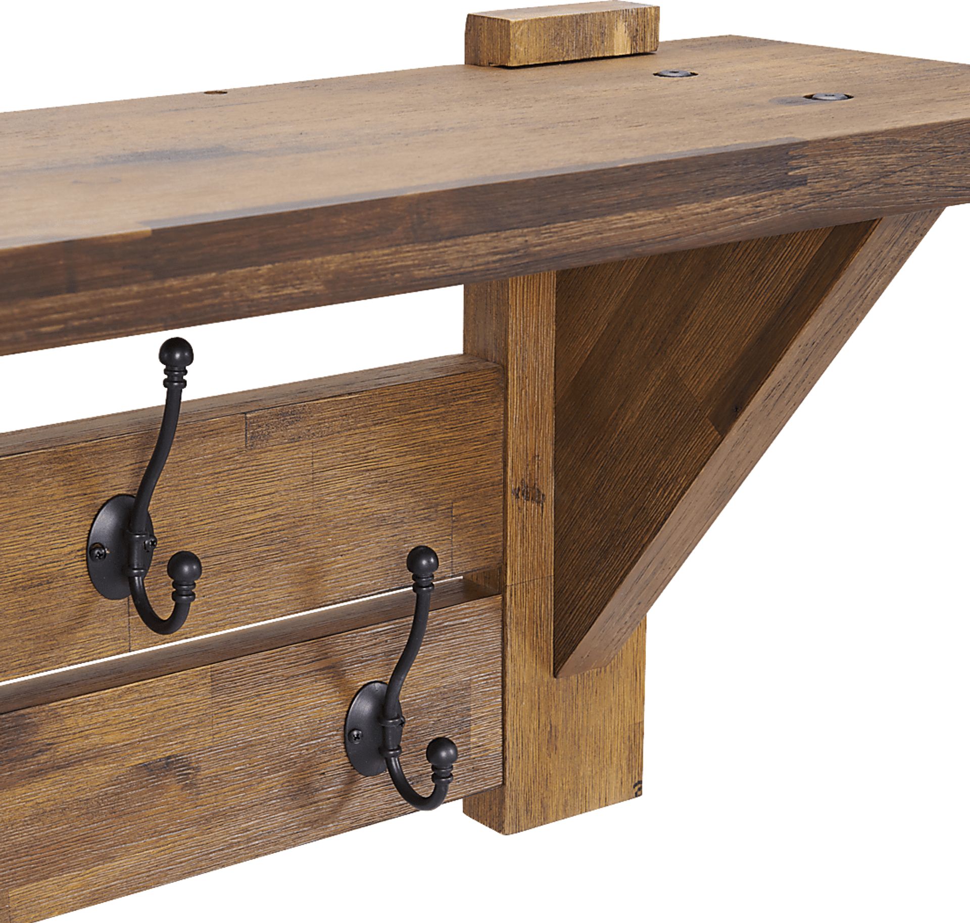 Clintom Natural Coat Hook with Shelf - Image 3