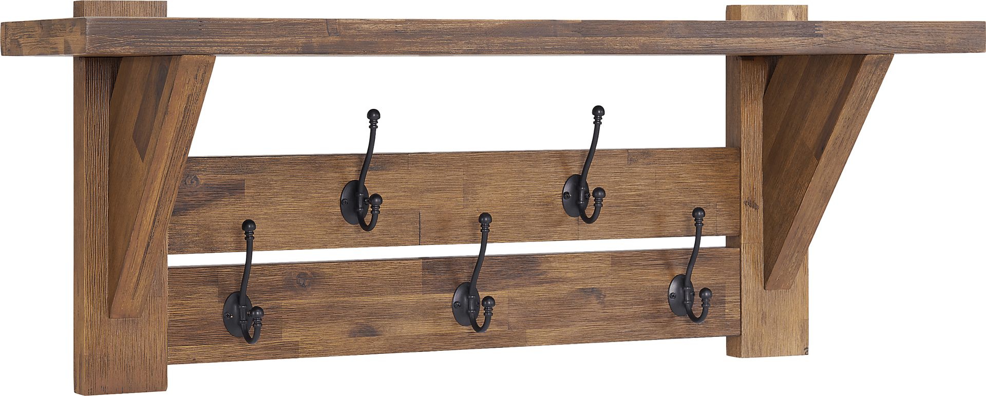 Clintom Natural Coat Hook with Shelf - Image 1