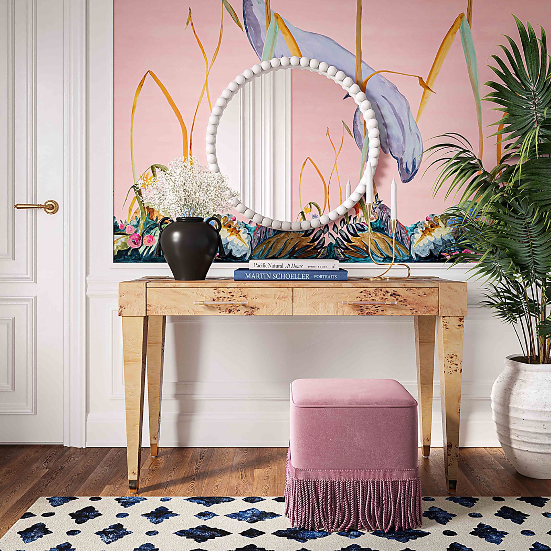Clonce Mauve Ottoman - Image 2