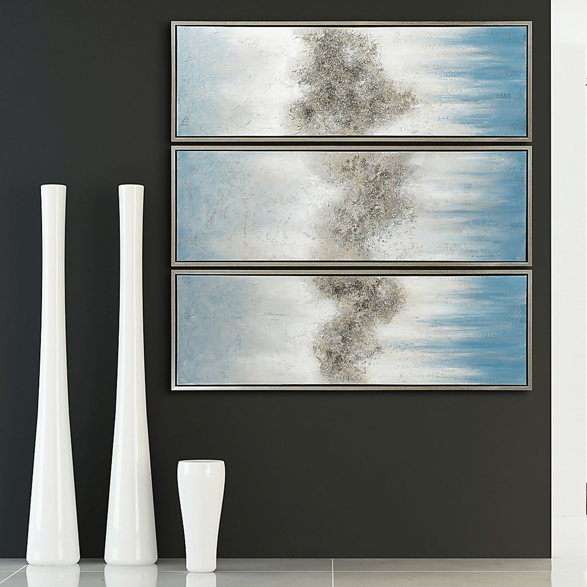 Cloud Formation Blue Artwork, Set of 3 - Image 5