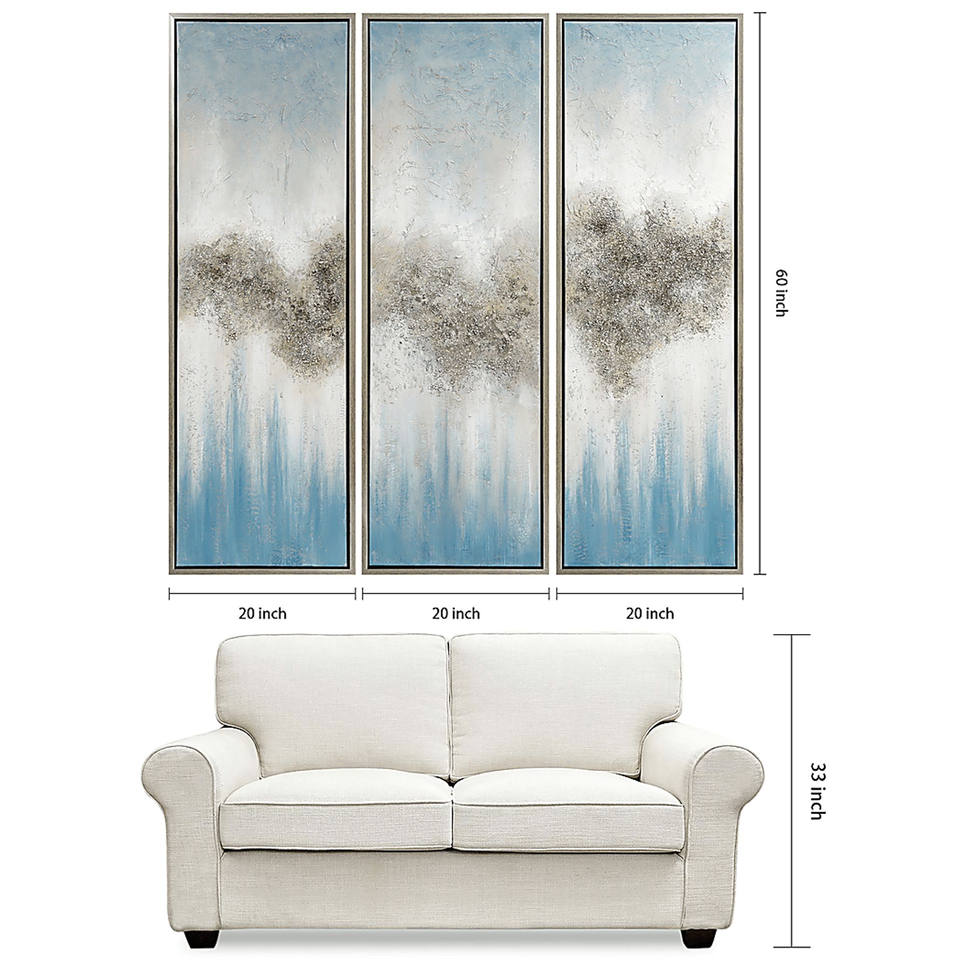 Cloud Formation Blue Artwork, Set of 3 - Image 8
