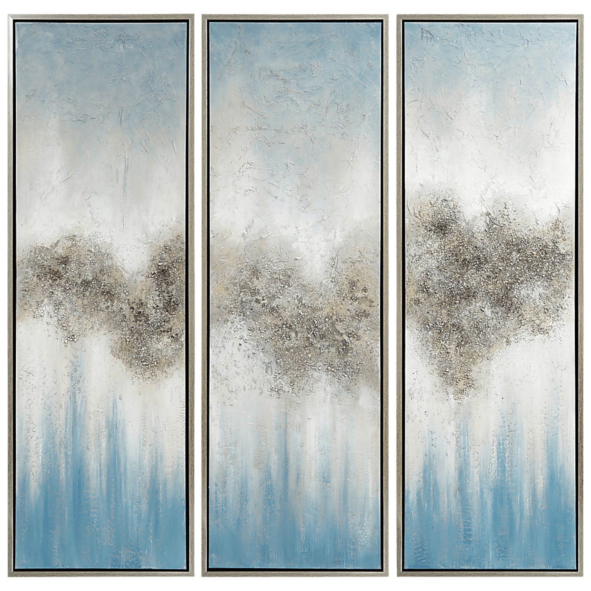 Cloud Formation Blue Artwork, Set of 3 - Image 1