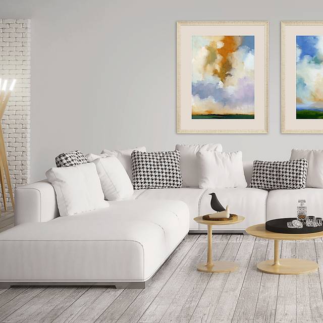Cloud Viewing I Blue Framed Artwork - Thumbnail - Image 2