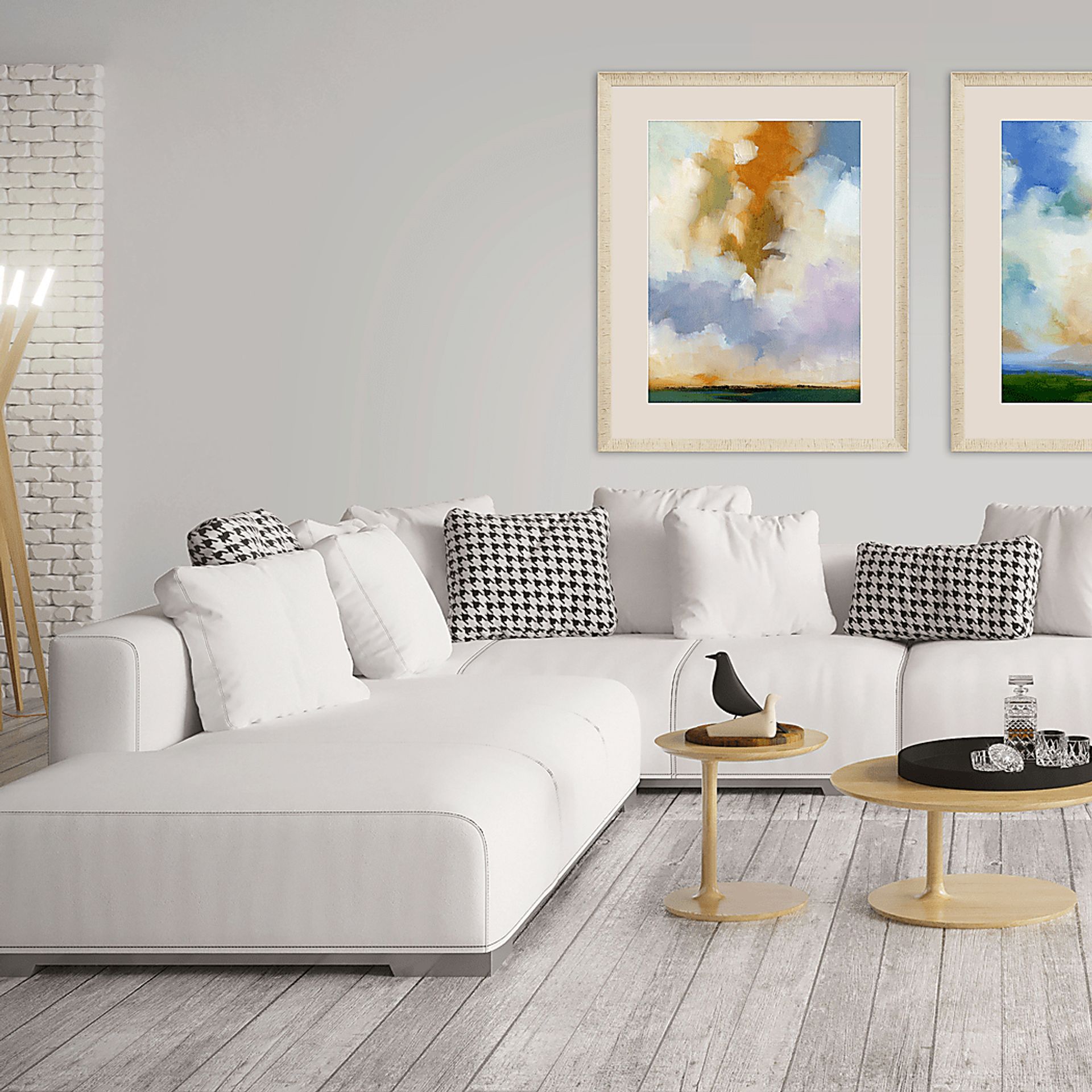 Cloud Viewing I Blue Framed Artwork - Image 2