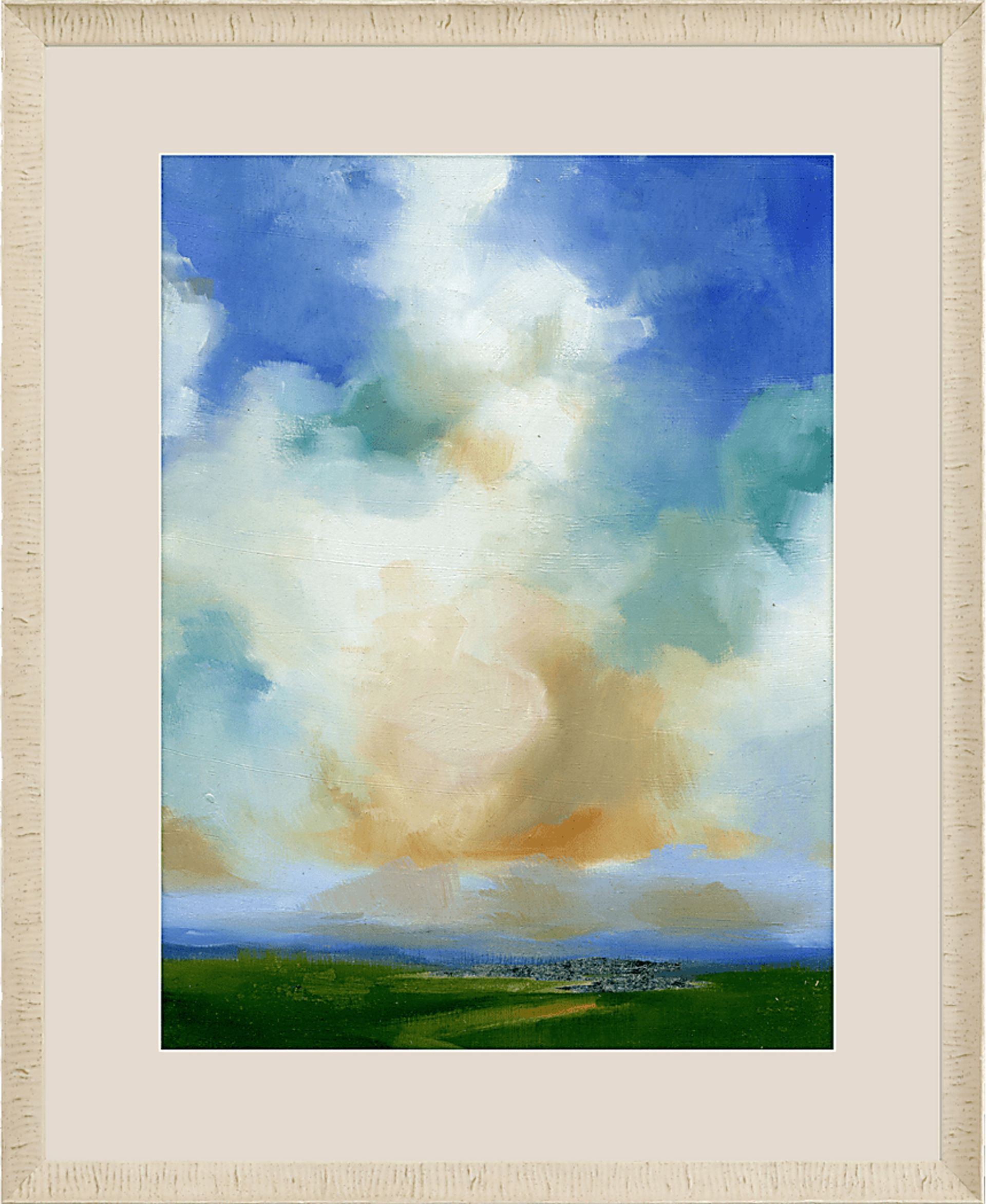 Cloud Viewing II Blue Framed Artwork - Image 1